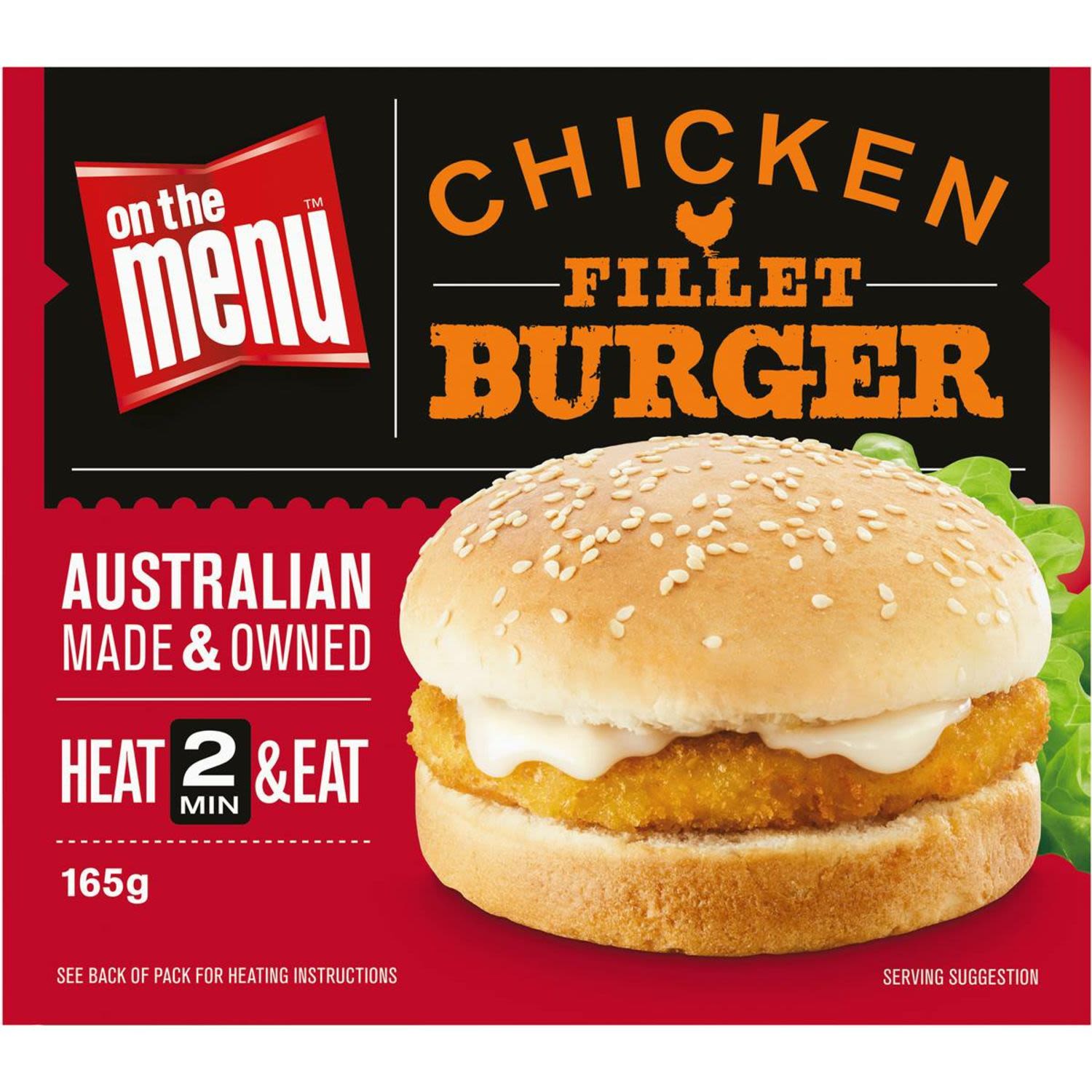 On The Menu Ready Go Eat Burgers Fried Chicken, 165 Gram