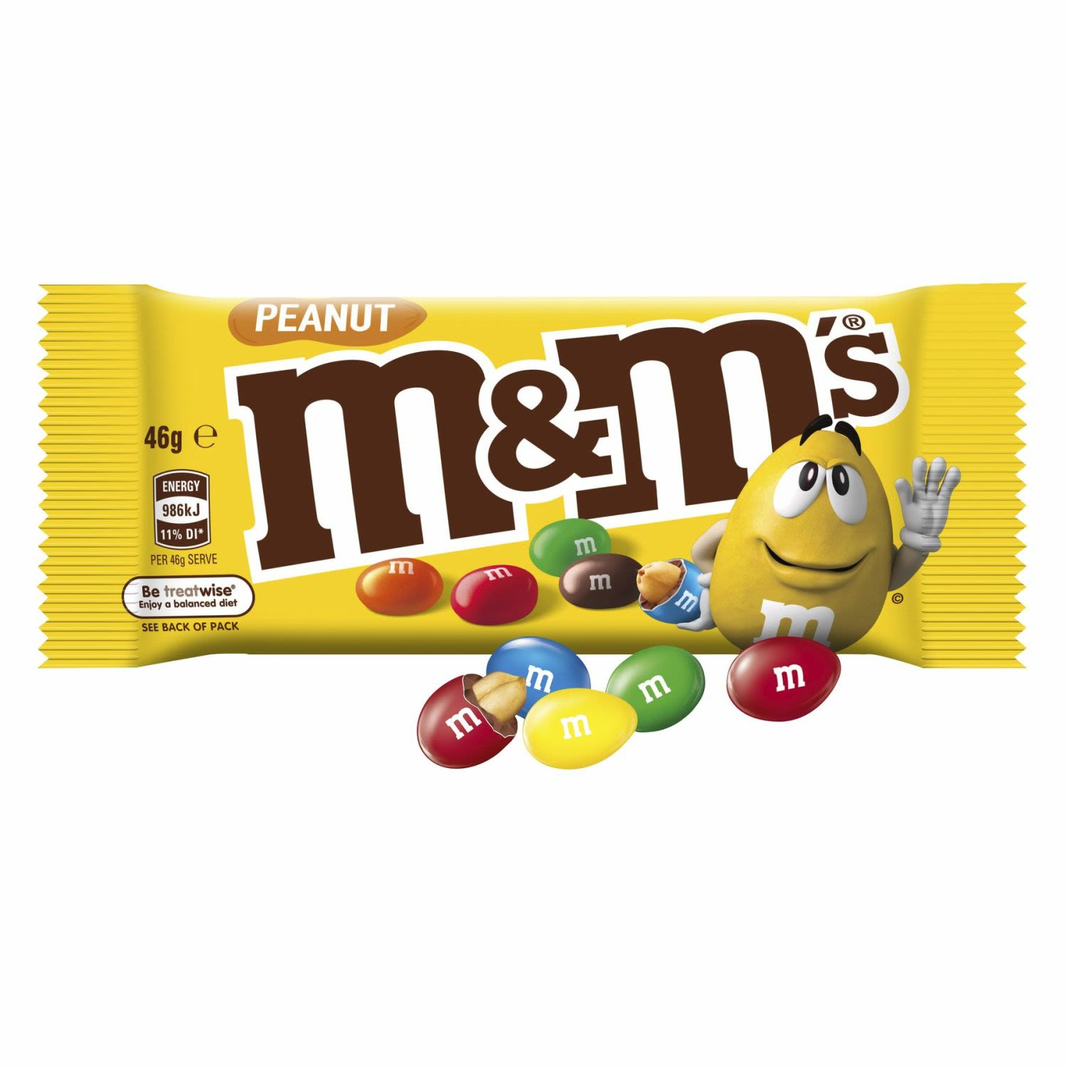 M&M'S Peanut Chocolate Singles Bag, 46 Gram