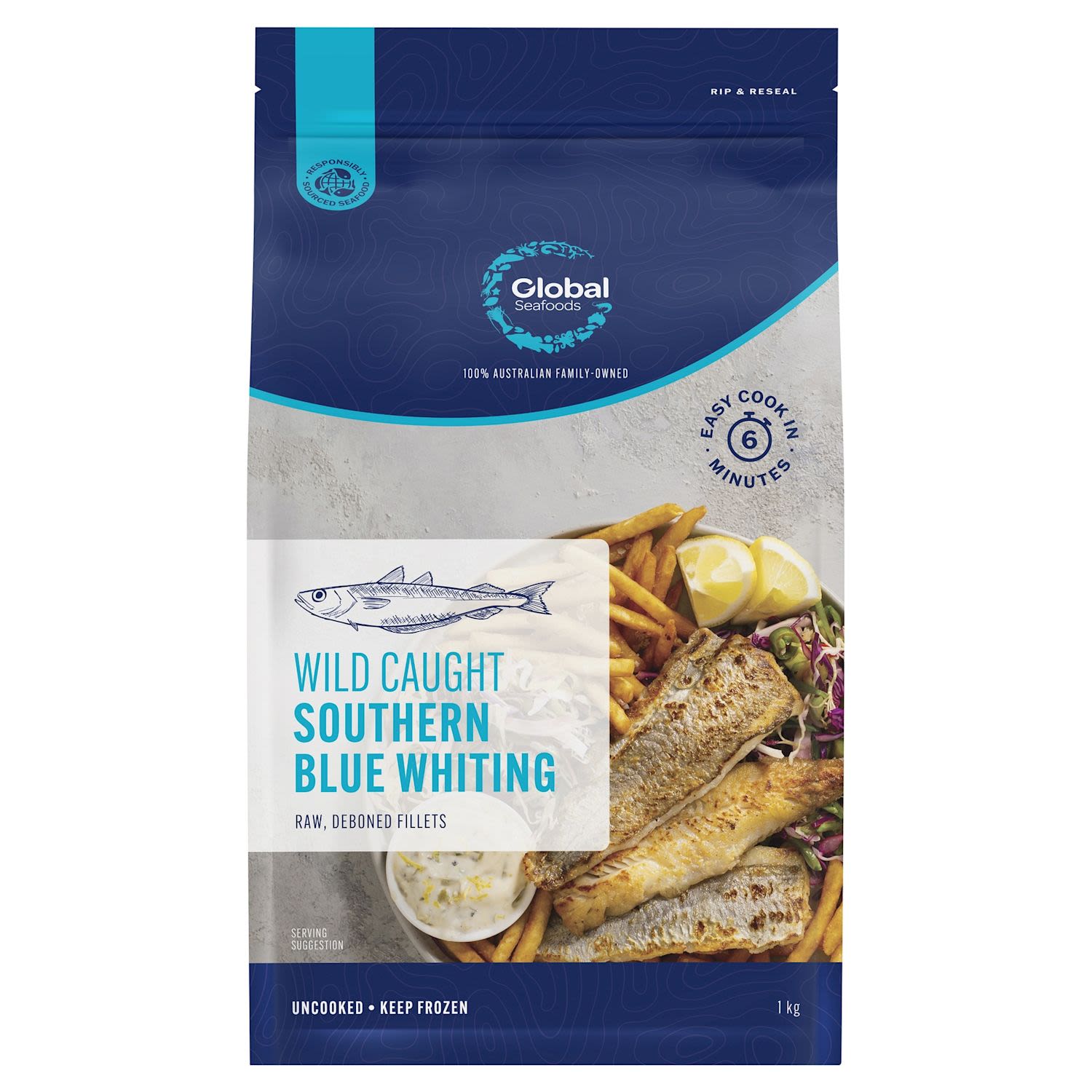 Global Seafoods Wild Caught Southern Blue Whiting