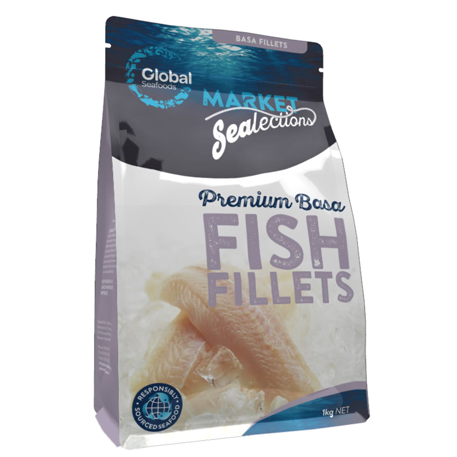 Global Seafood Basa Fillets Frozen, 1 Kilogram