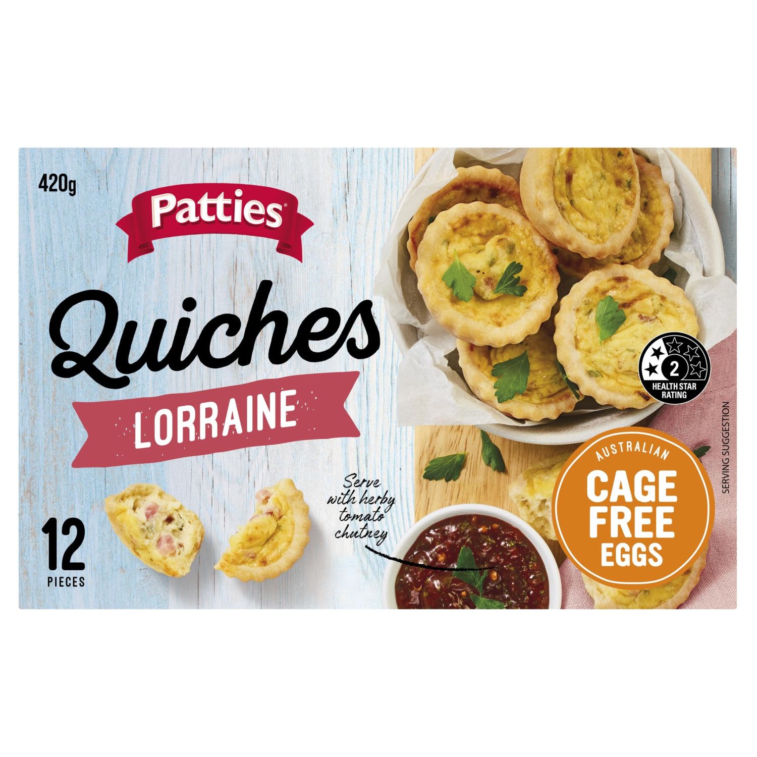 Patties Quiches Lorraine , 12 Each