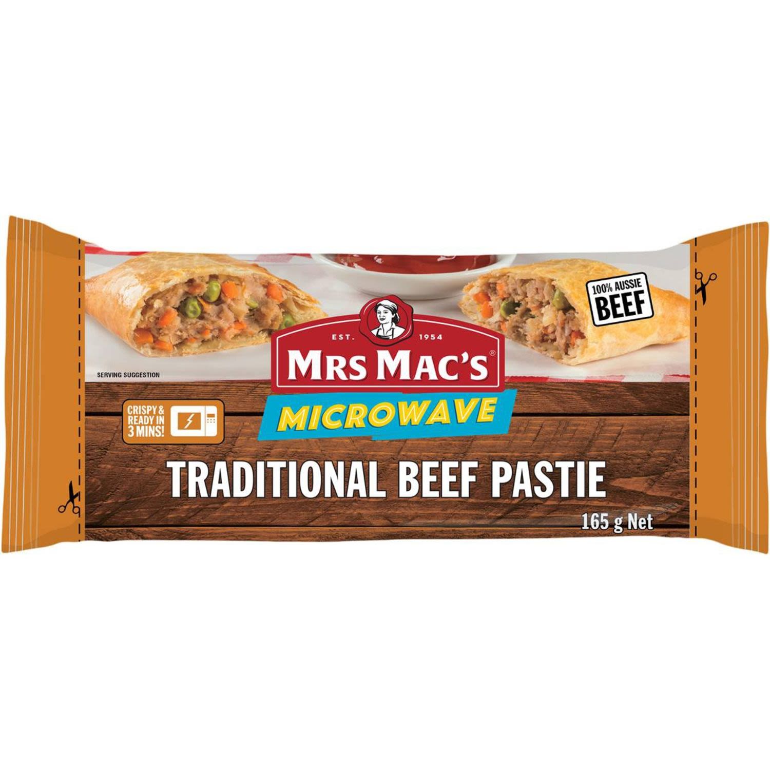 Mrs Macs Crispy Microwave Pastie, 165 Gram