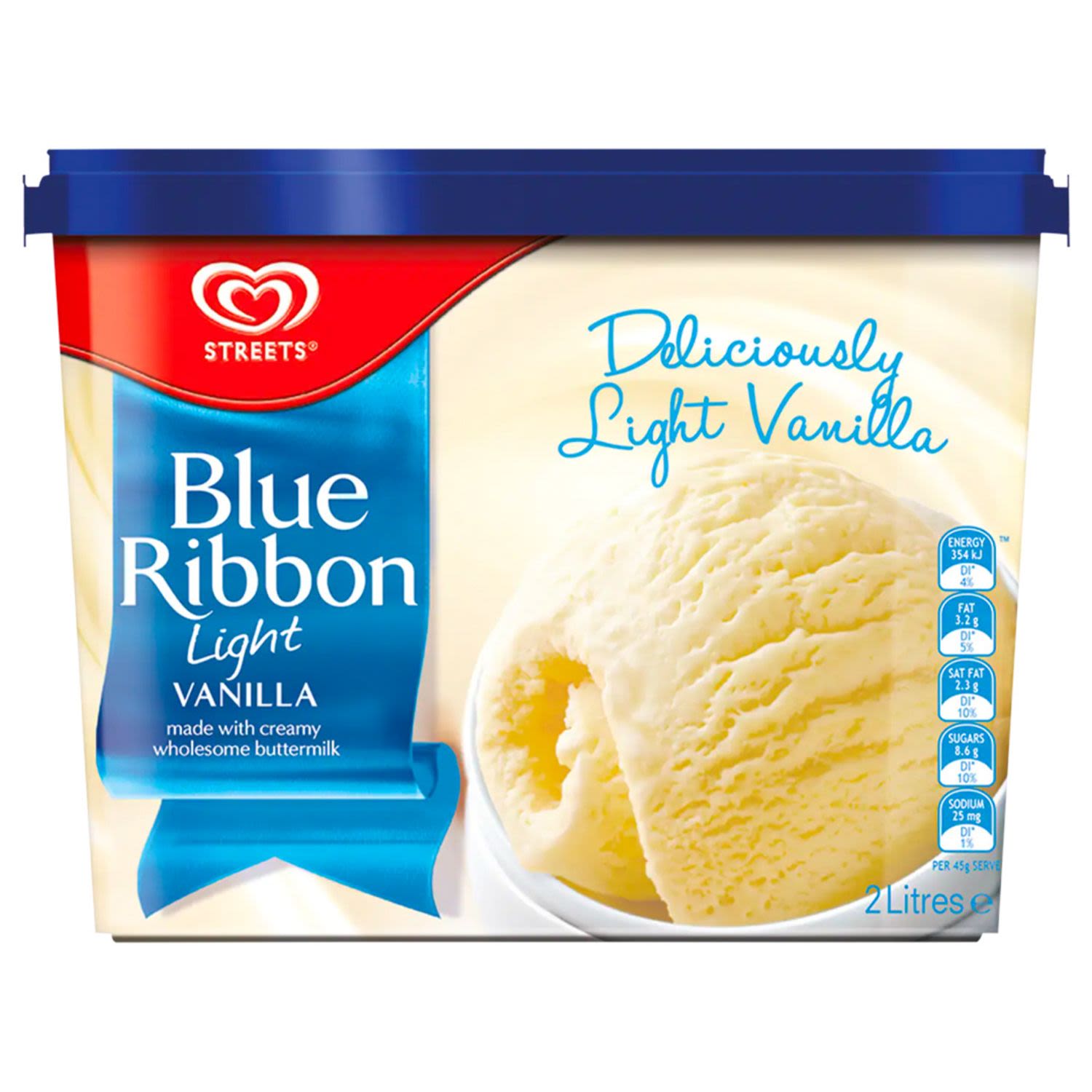 Blue Ribbon Reduced Fat Ice Cream Light Vanilla, 2 Litre