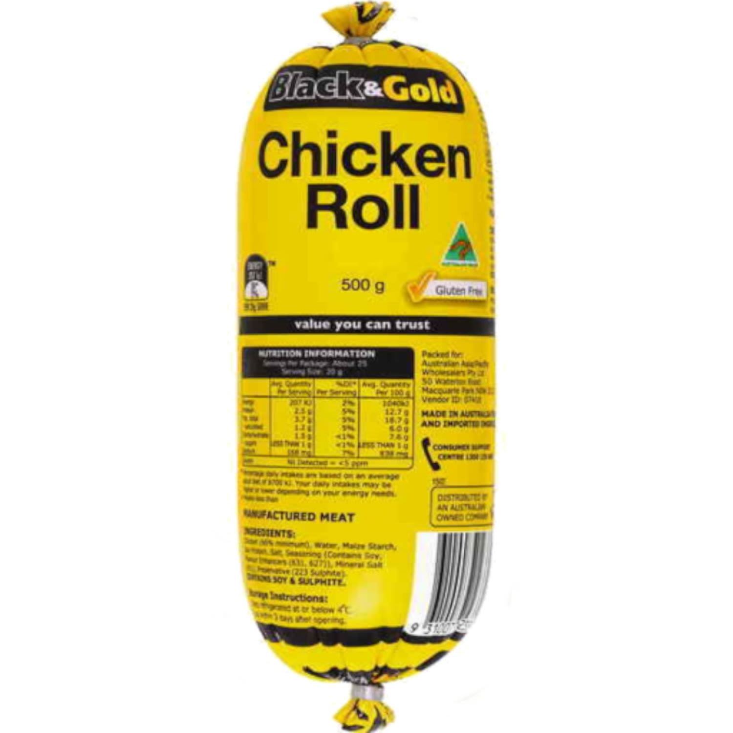 Black & Gold Chicken Roll, 500 Gram
