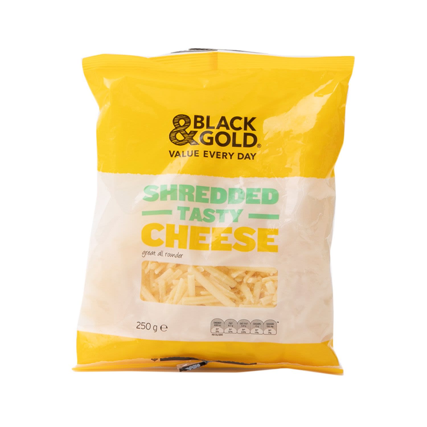 Black & Gold Shredded Tasty Cheese , 250 Gram