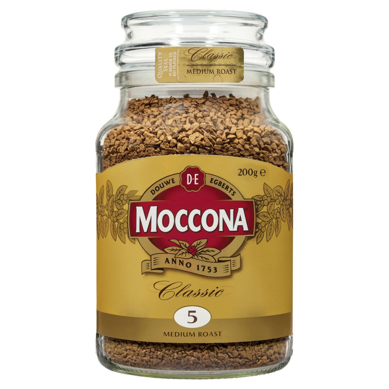 Moccona Freeze Dried Instant Coffee Classic Medium Roast, 200 Gram