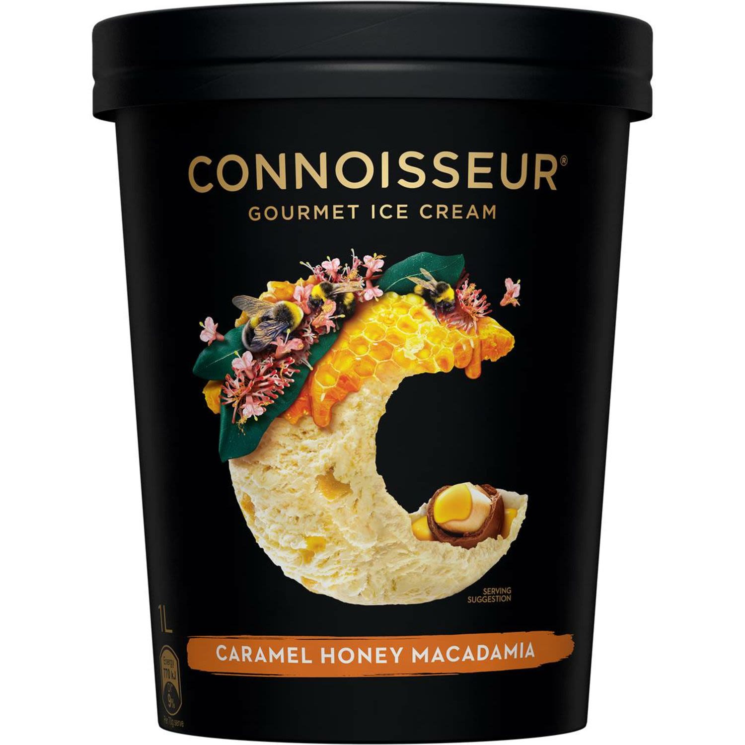 Connoisseur Ice Cream Caramel Honey Macadamia, 1 Litre