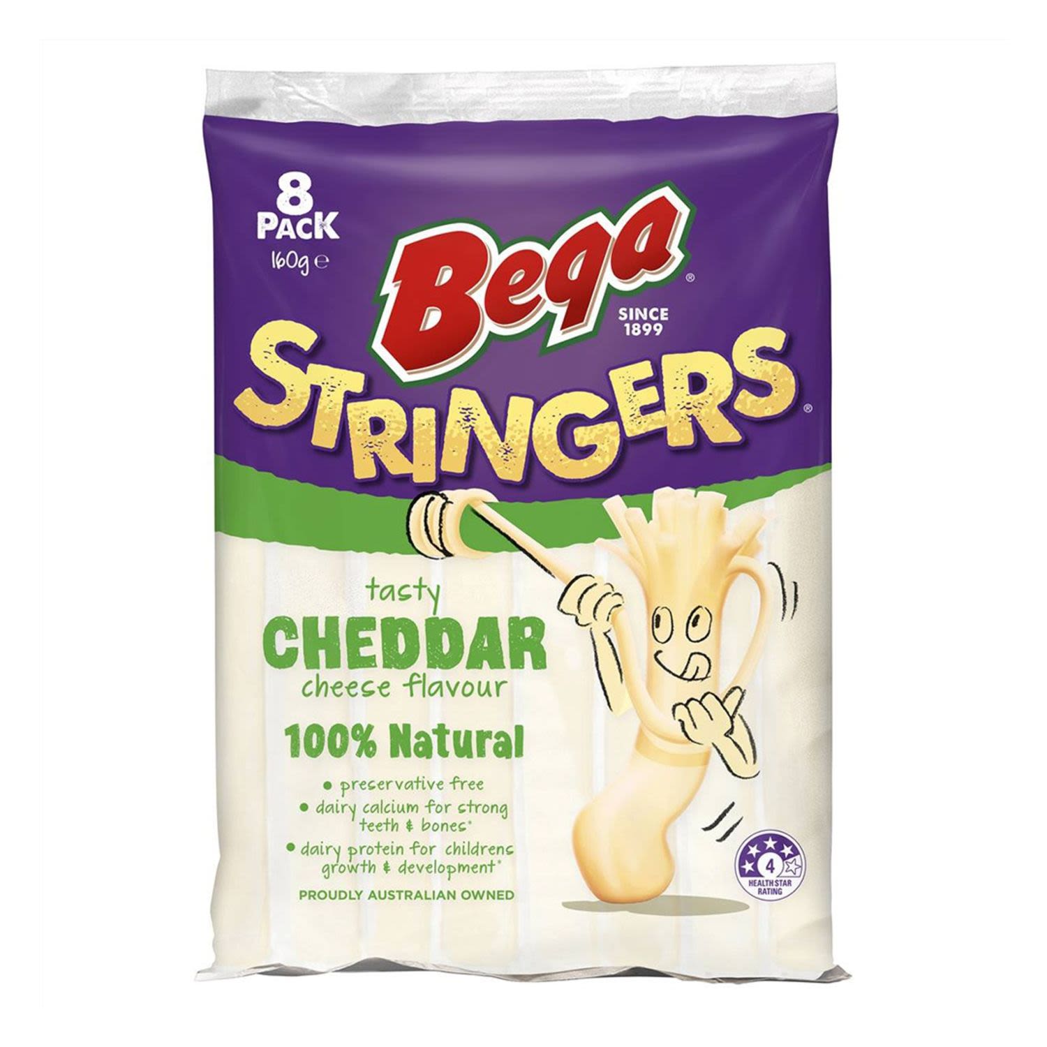 Bega Stringers Cheddar Cheese, 8 Each