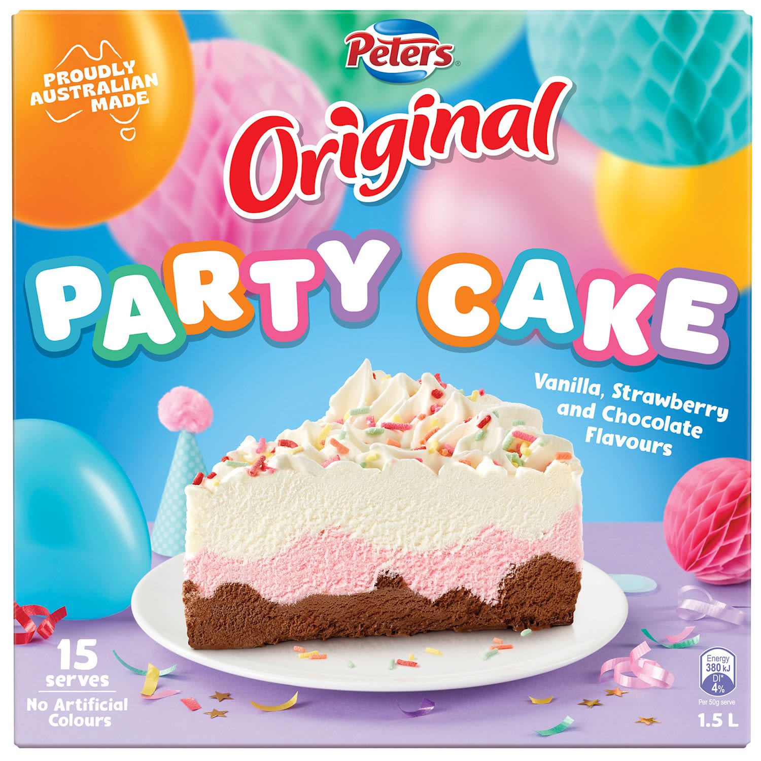 Peters Original Ice Cream Party Cake, 1.5 Litre