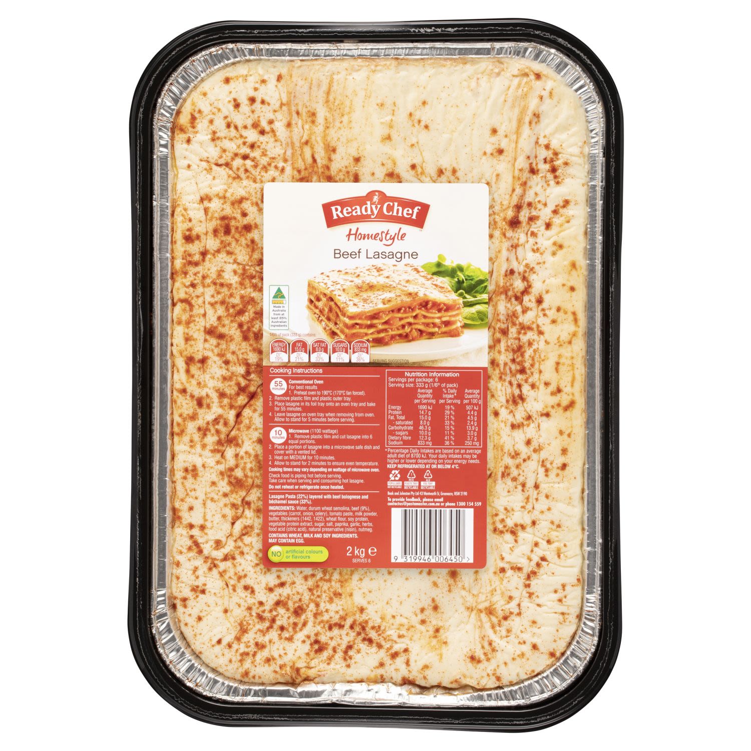 Ready Chef Homestyle Beef Lasagne