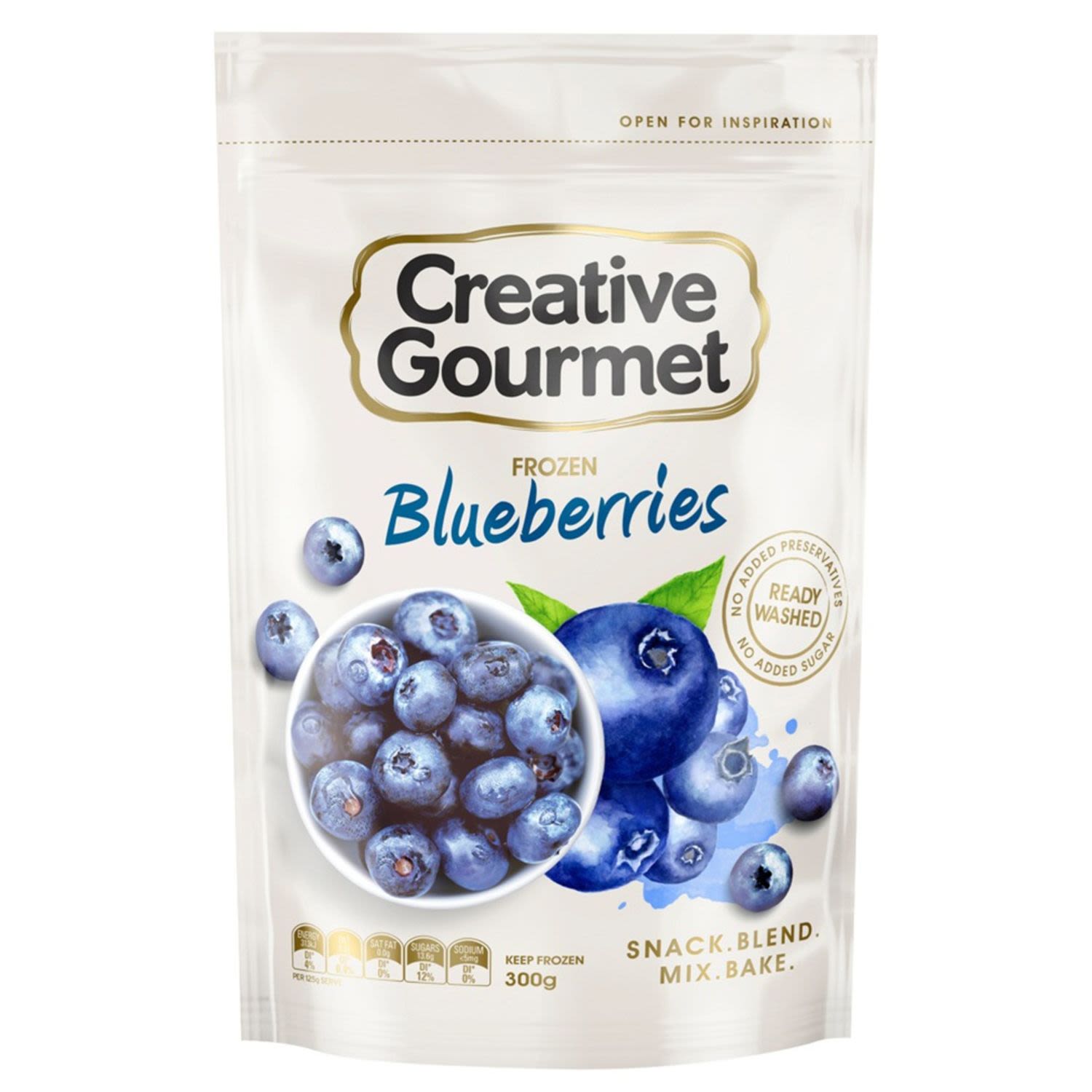 Creative Gourmet Snap Frozen Blueberries, 300 Gram