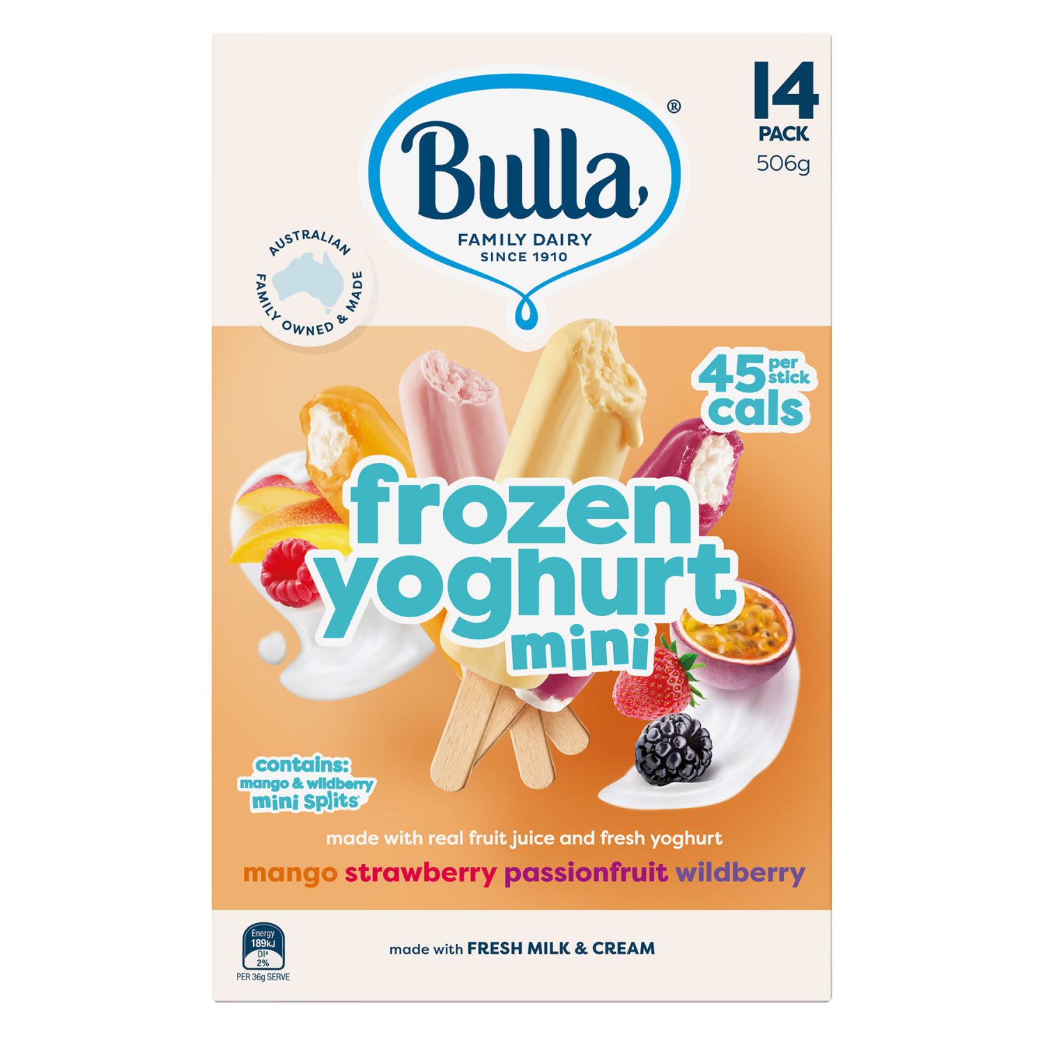 Bulla Mini Frozen Yoghurt Assorted Flavours, 14 Each