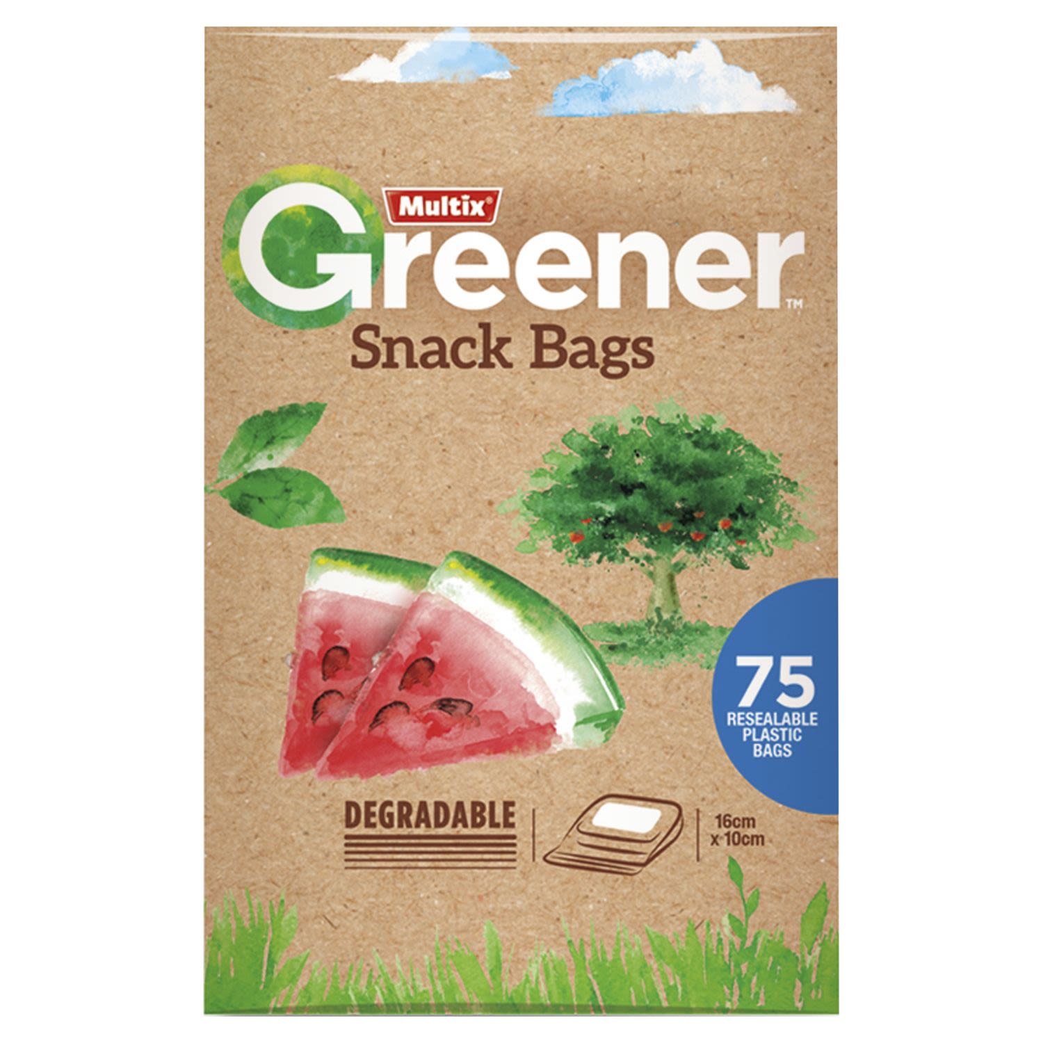 Multix Greener Snack Bags, 75 Each
