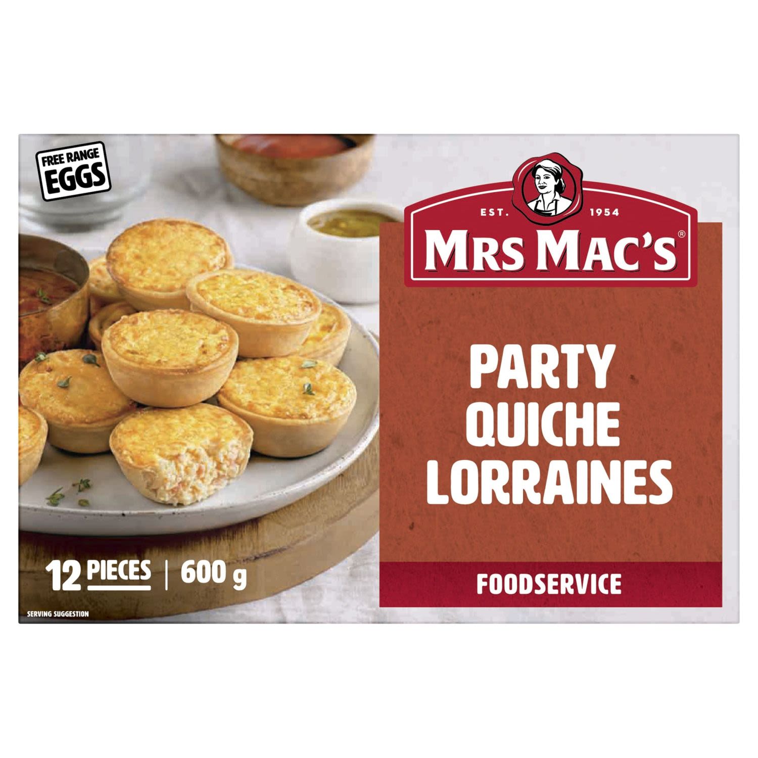 Mrs Mac's Party Quiche Lorraines, 12 Each