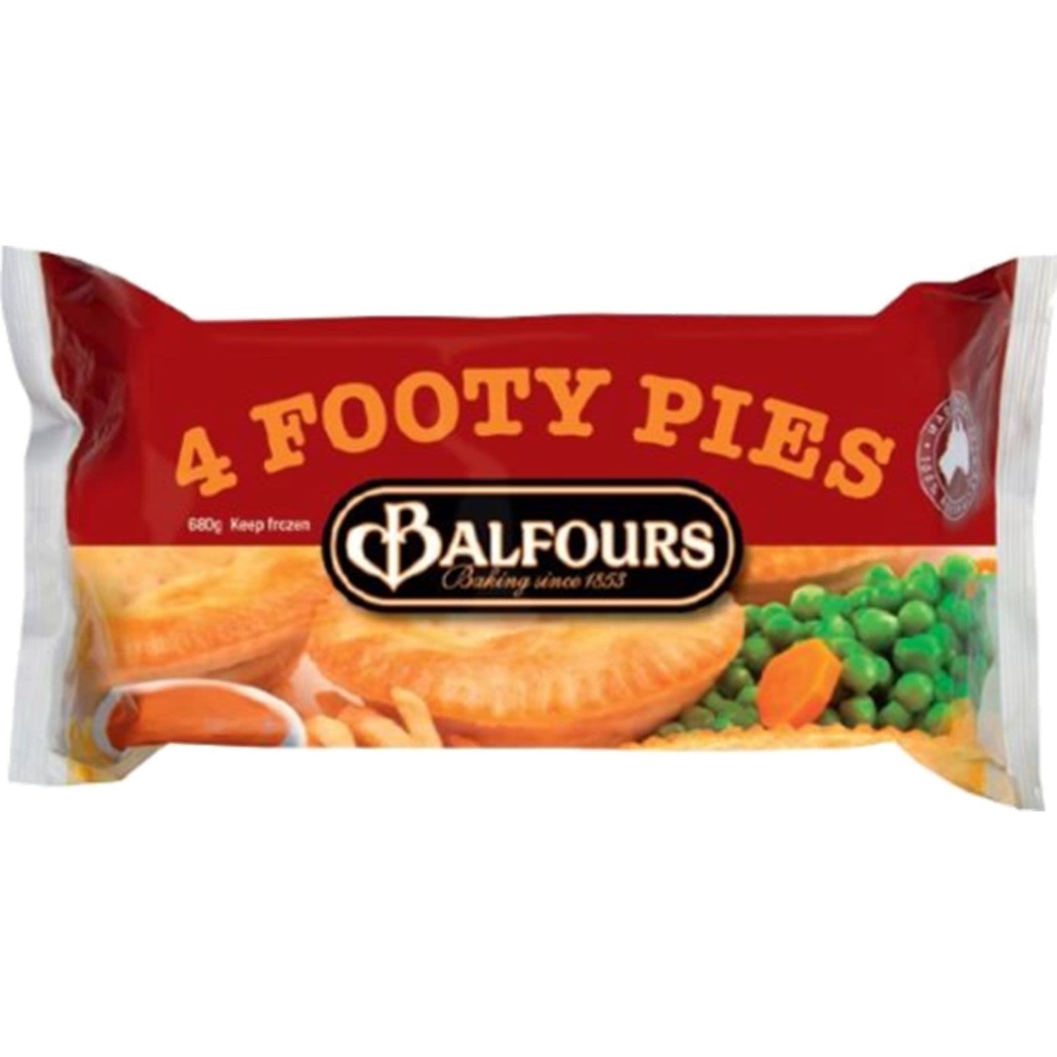 Balfours Pie Footy, 4 Each