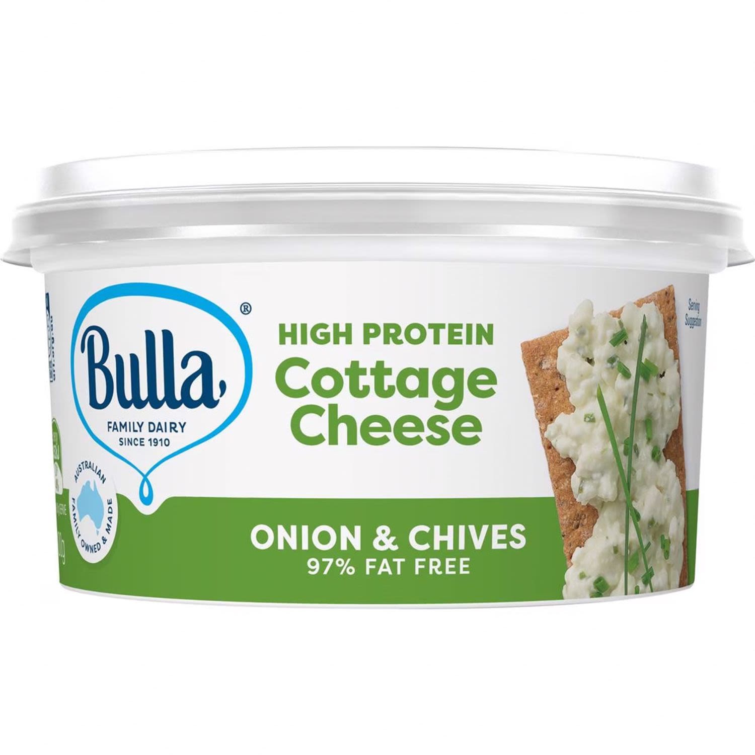 Bulla Cottage Cheese Onion & Chives, 200 Gram