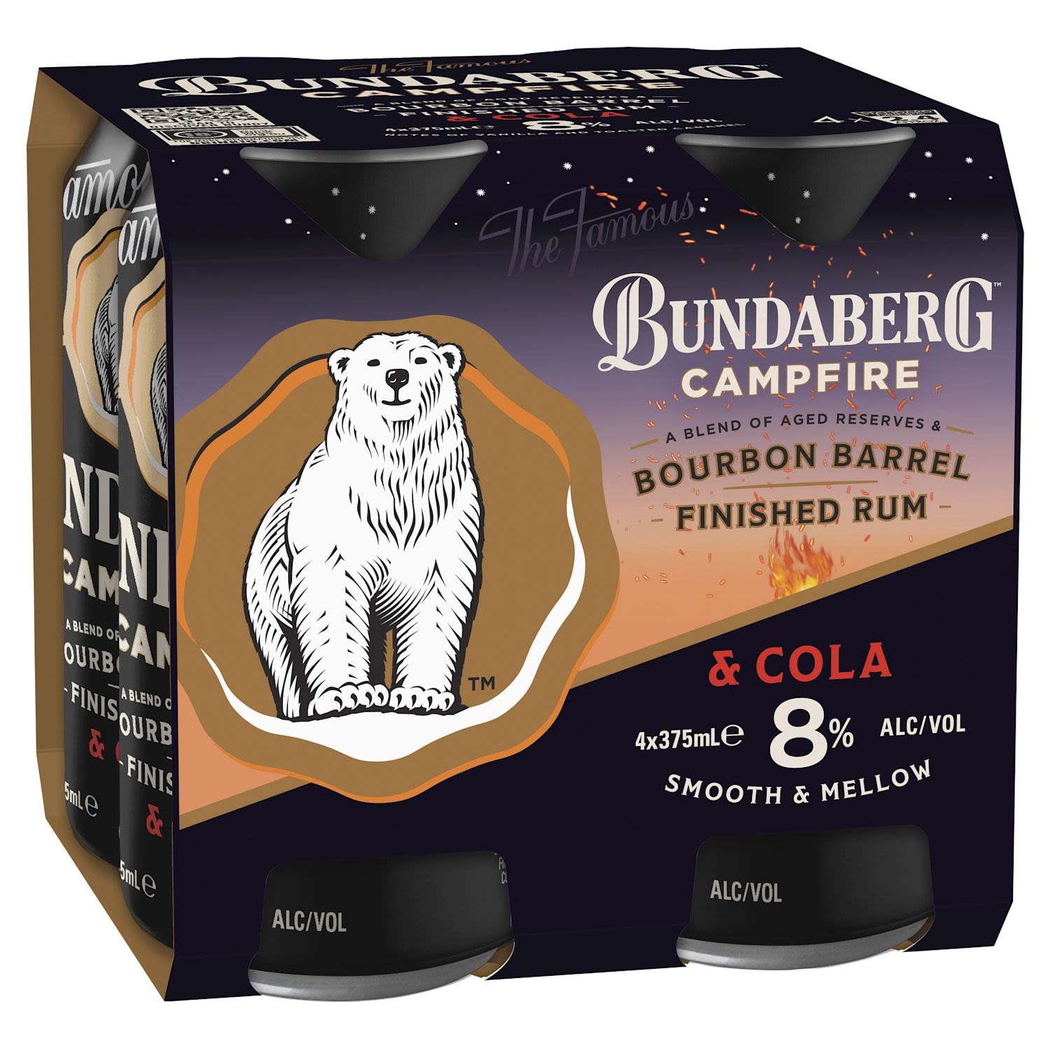 Bundaberg Campfire Rum & Cola 8% Can 375mL 