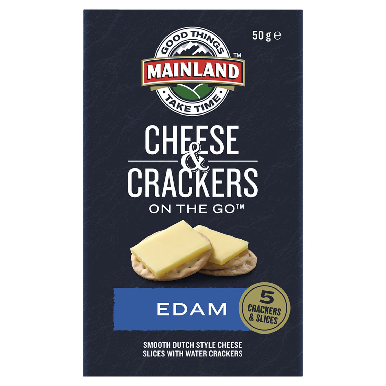 Mainland Edam Cheese with Water Crackers, 50 Gram
