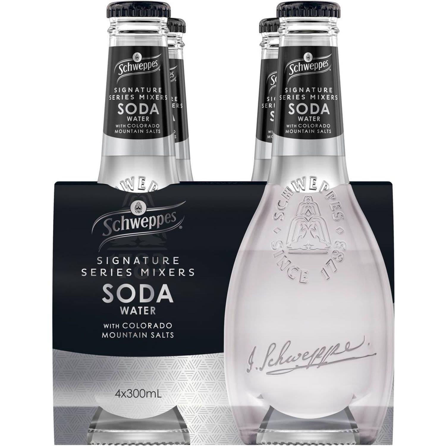Schweppes Signature Series Mixers Soda Water 300ml, 4 Each