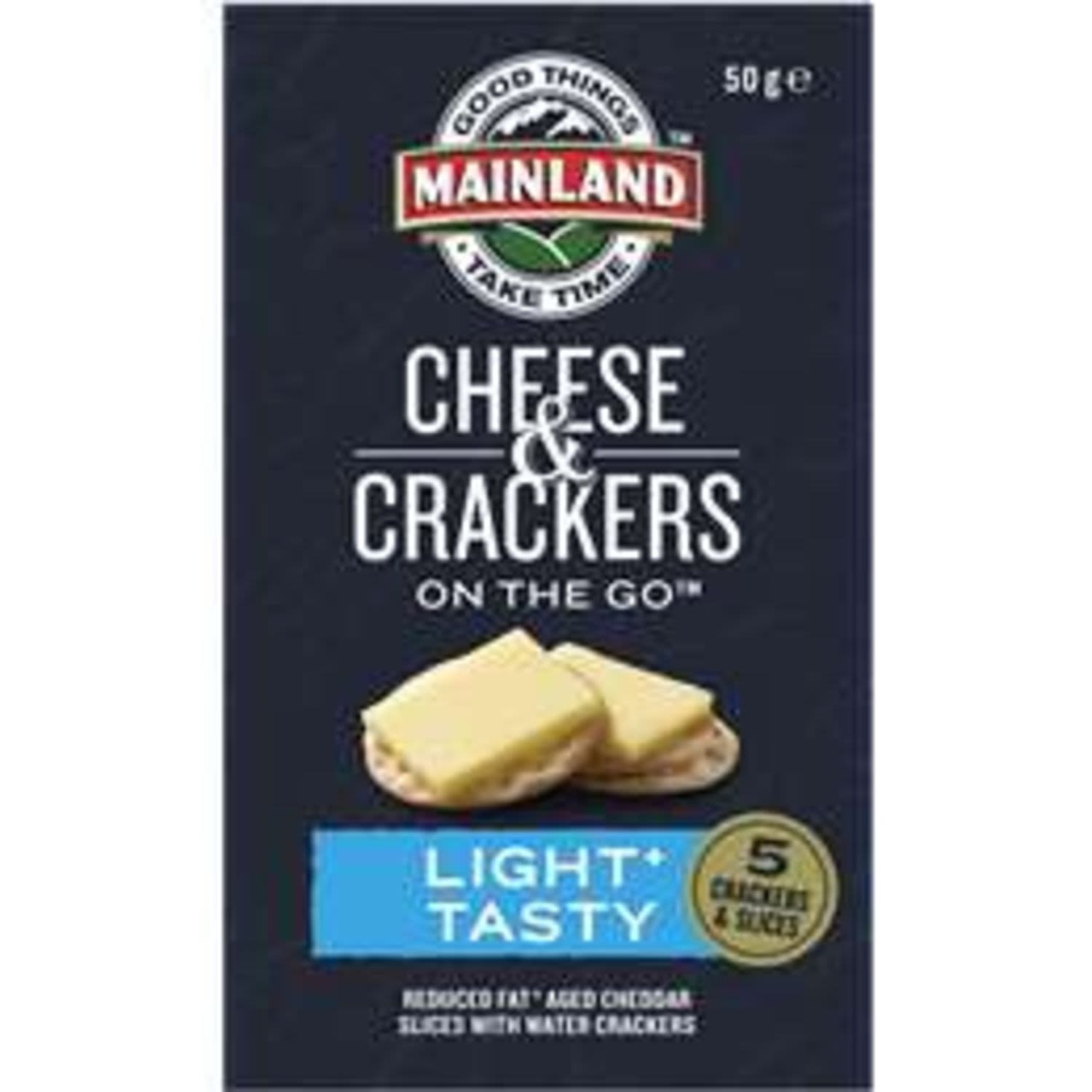 Mainland Light Tasty Cheddar Cheese with Water Crackers, 50 Gram
