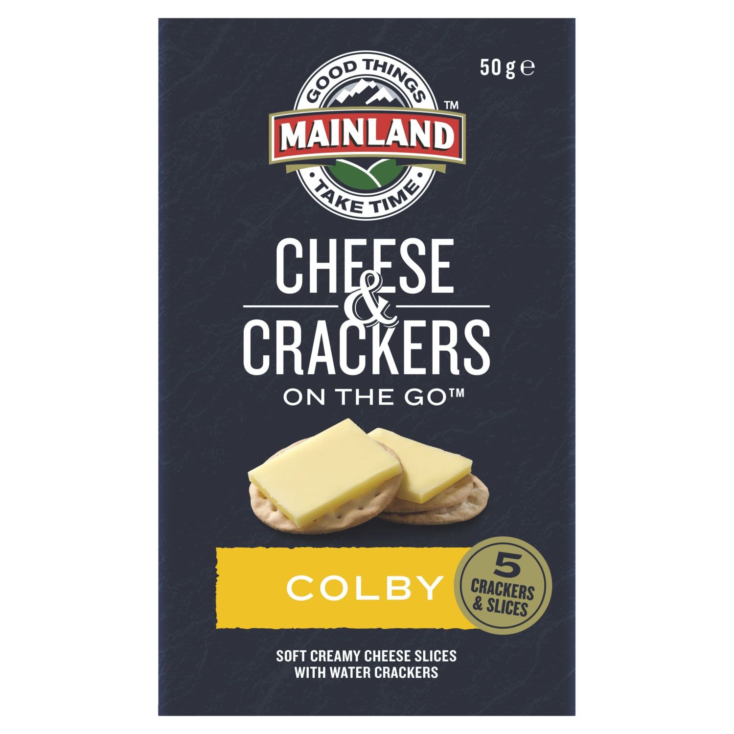 Mainland Colby Cheese with Water Crackers, 50 Gram