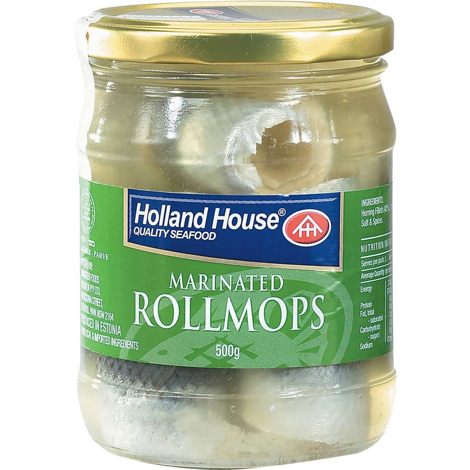 Holland House Rollmops Marinated, 500 Gram