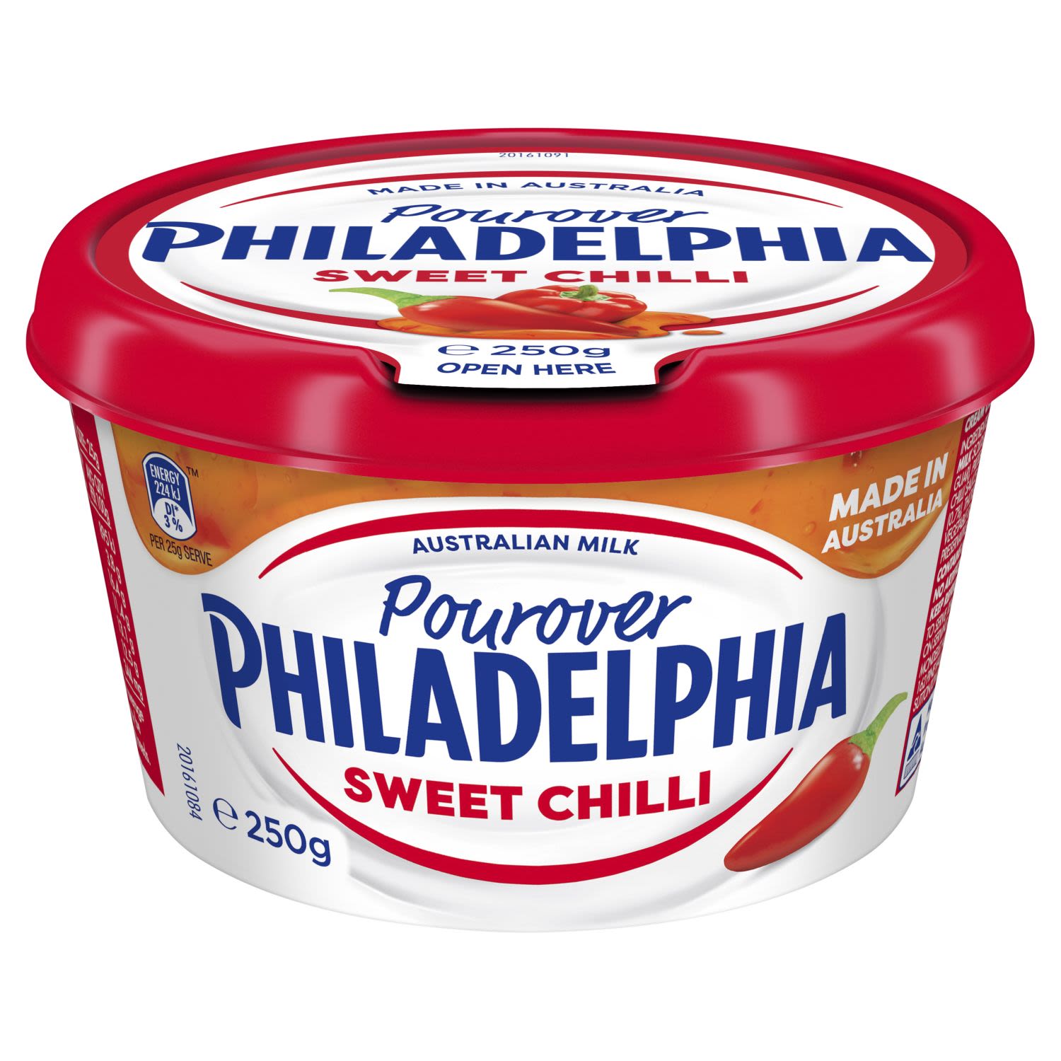 Philadelphia Cream Cheese Sweet Chilli Pourovers, 250 Gram