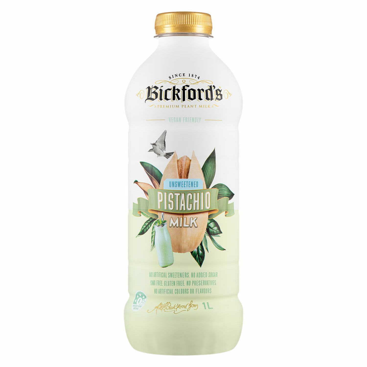 Bickford's Unsweetened Pistachio Milk , 1 Litre