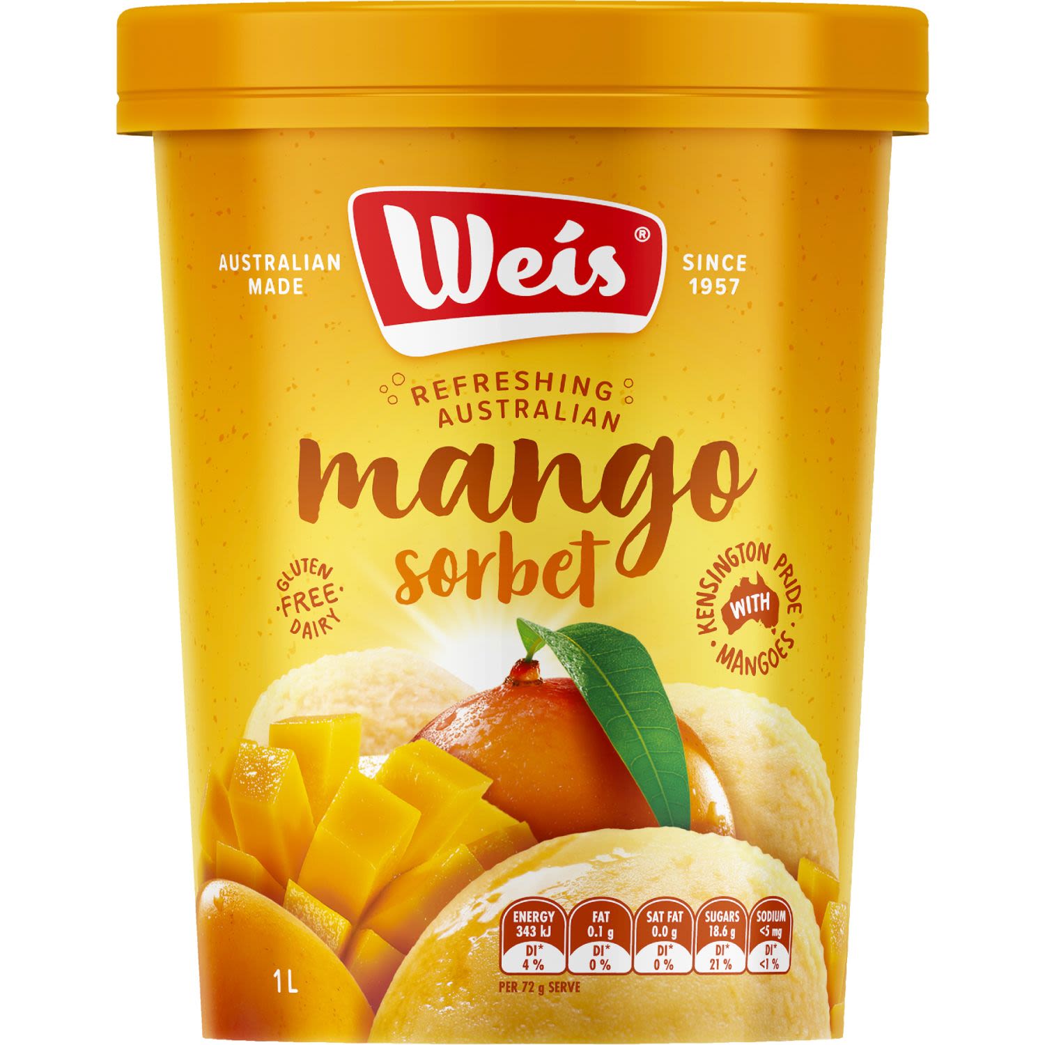 Weis Ice Cream Sorbet Mango, 1 Litre