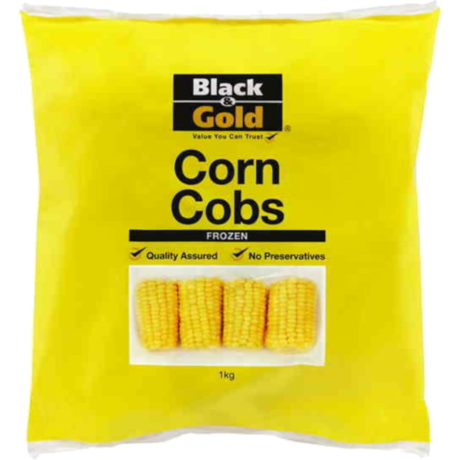 Black & Gold Corn Cobs, 1 Kilogram