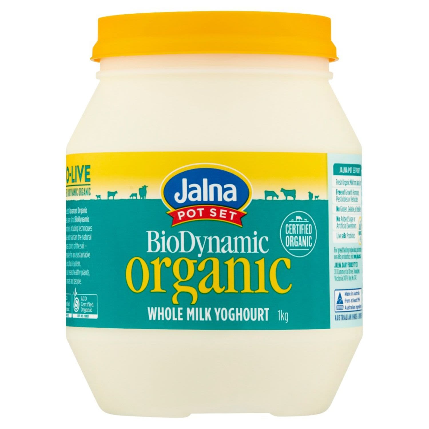 Jalna Biodynamic Whole Milk Yoghurt, 1 Kilogram