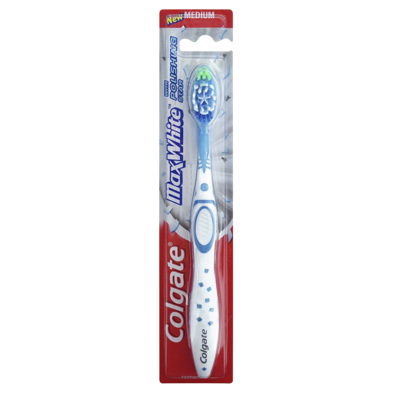 Colgate Max White Toothbrush Medium with polishing star, 1 Each