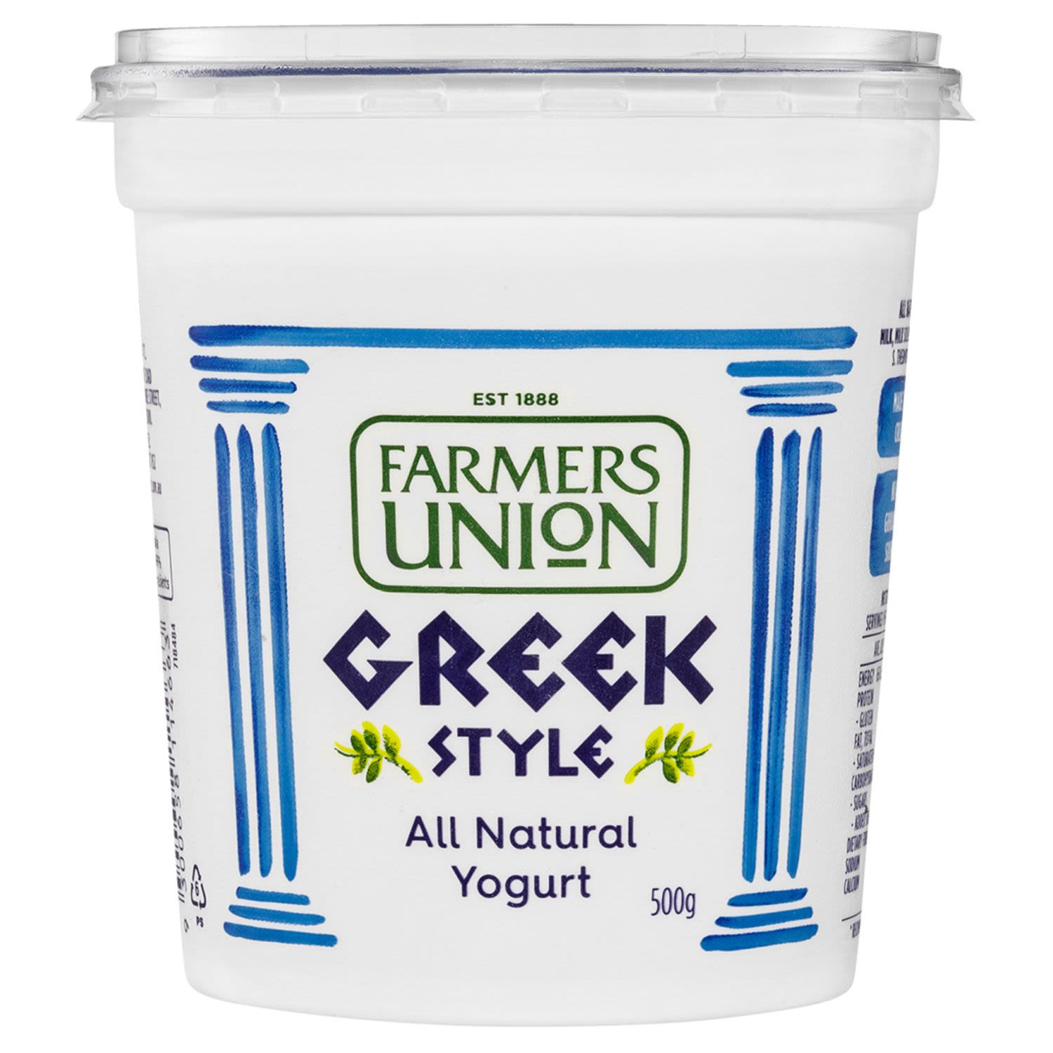 Farmers Union harnesses the goodness and simplicity of three natural ingredients - milk, cream and cultures to create our deliciously simple yogurt. It’s so versatile, it goes with just about everything.
We are extremely proud of the signature tart taste of each of our plain Greek Style yoghurts, great in cooking or for eating by themselves.
Farmers Union Greek style yogurt is perfect with breakfast, in cooking or as a snack. This versatile, healthy and all natural Greek style yogurt will Make Anything Zing! With the goodness of calcium, no artificial colours, flavours or preservatives.