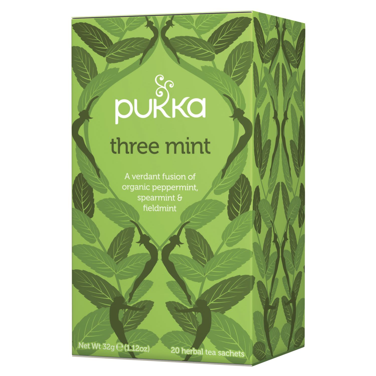 Pukka Herbs Three Mint Herbal Tea Bags Organic & Fair Peppermint, Spearmint and Fieldmint