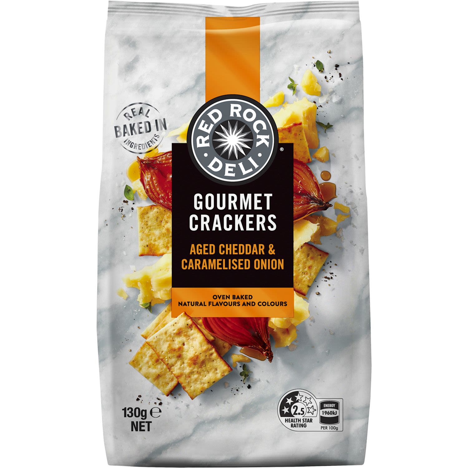 Red Rock Deli Gourmet Crackers Aged Cheddar & Caramelised Onion