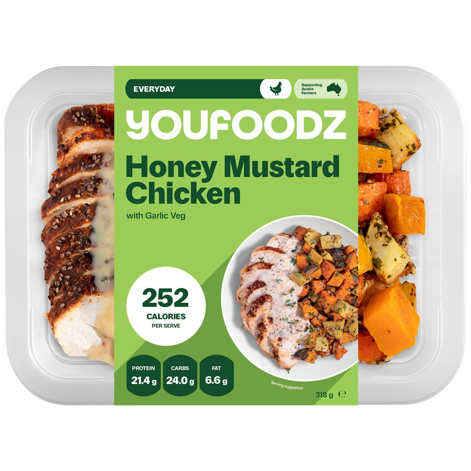 Youfoodz Honey Mustard Chicken with Garlic Veg