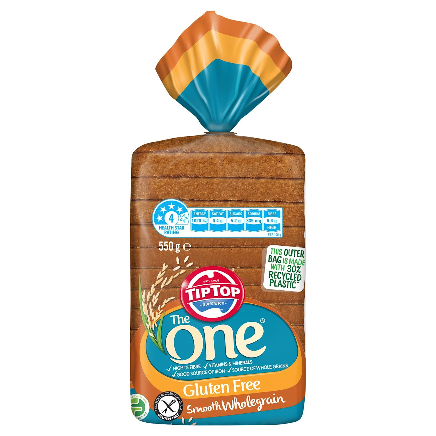 Tip Top The One Gluten Free Smooth Wholegrain Sliced Bread