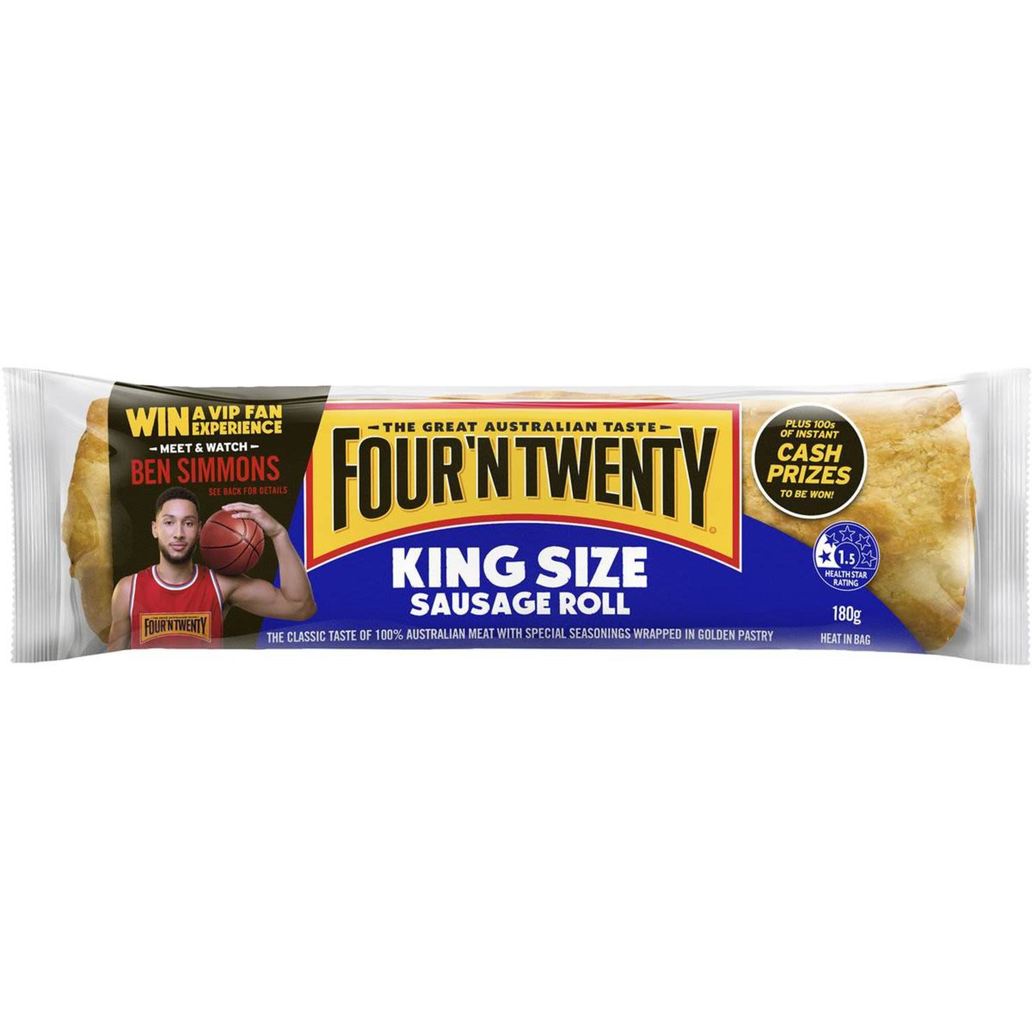 Four 'N Twenty King Size Sausage Roll, 180 Gram