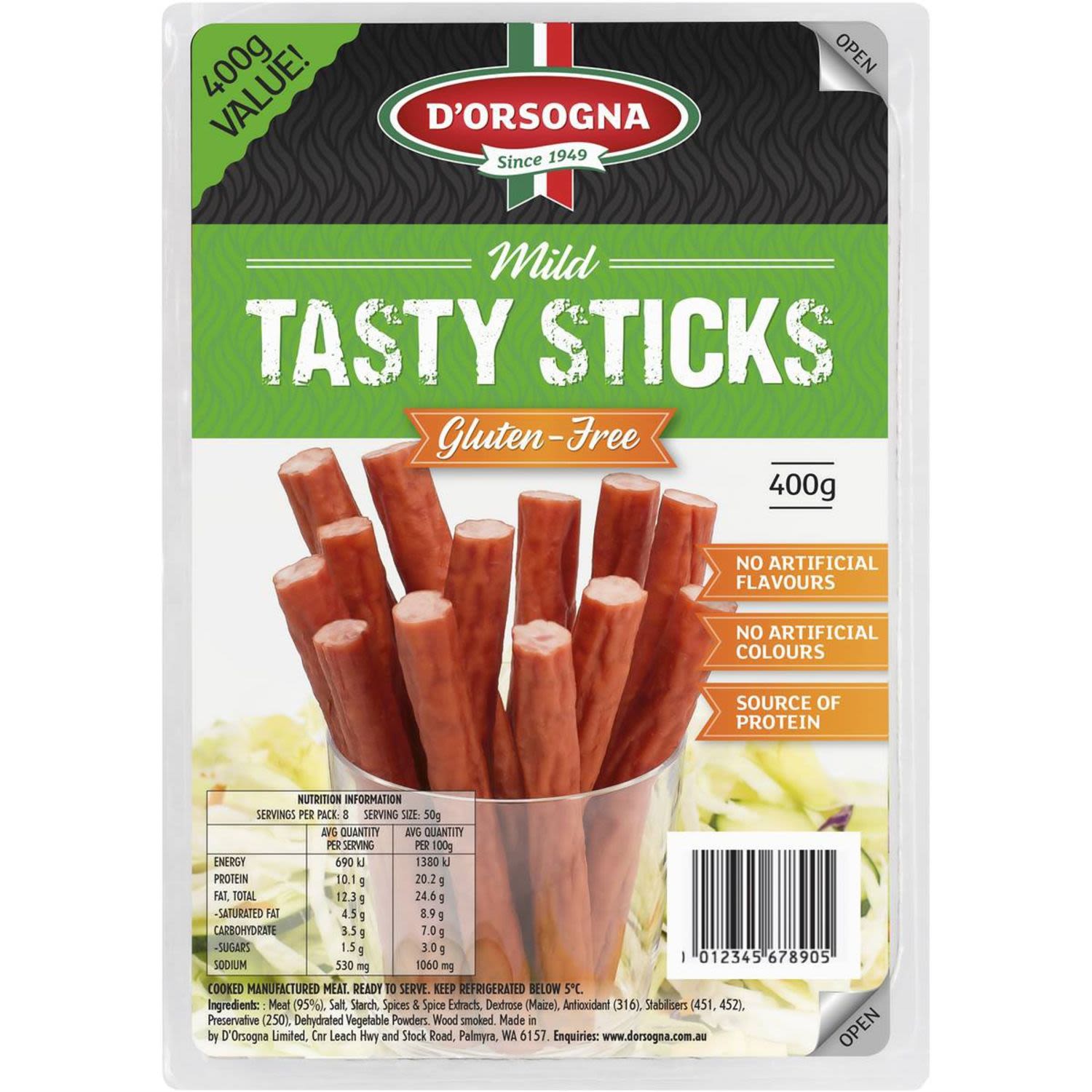 D'Orsogna Tasty Sticks, 400 Gram