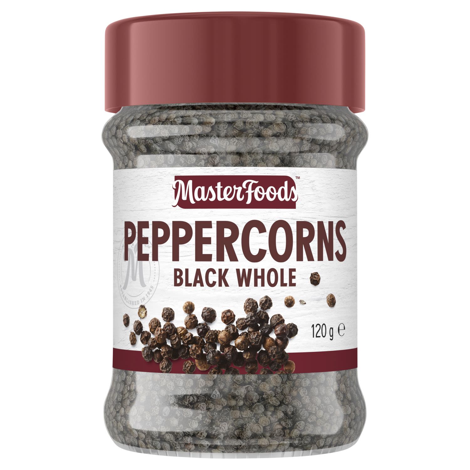 Masterfoods Herbs & Spices Black Peppercorns Whole, 120 Gram
