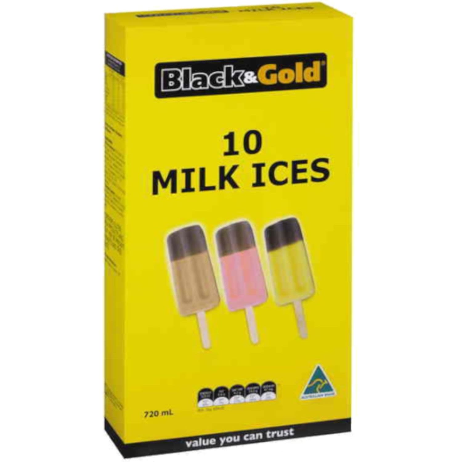 Black & Gold Milk Ices, 10 Each