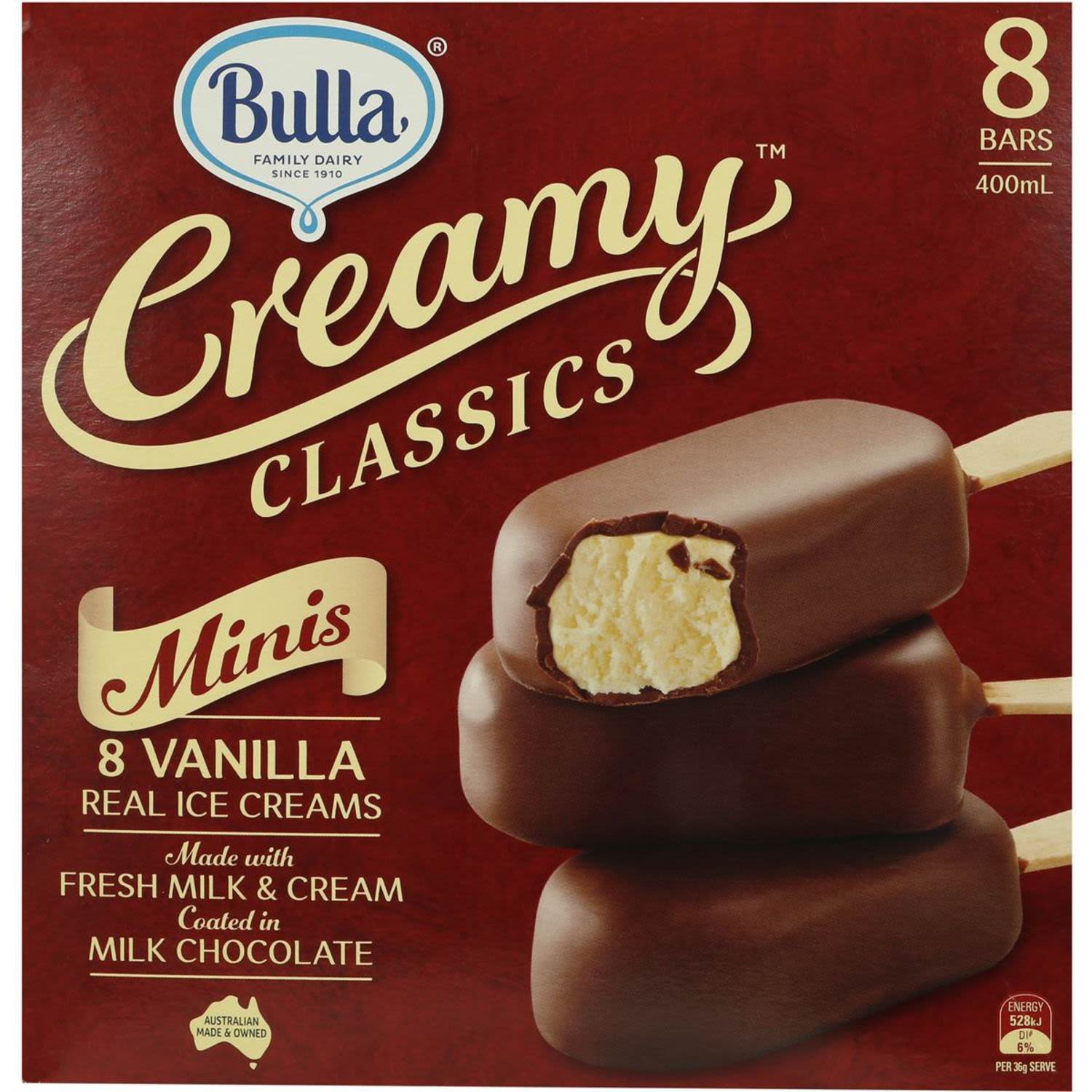 Bulla Creamy Classics Ice Cream Mini's Vanilla, 8 Each