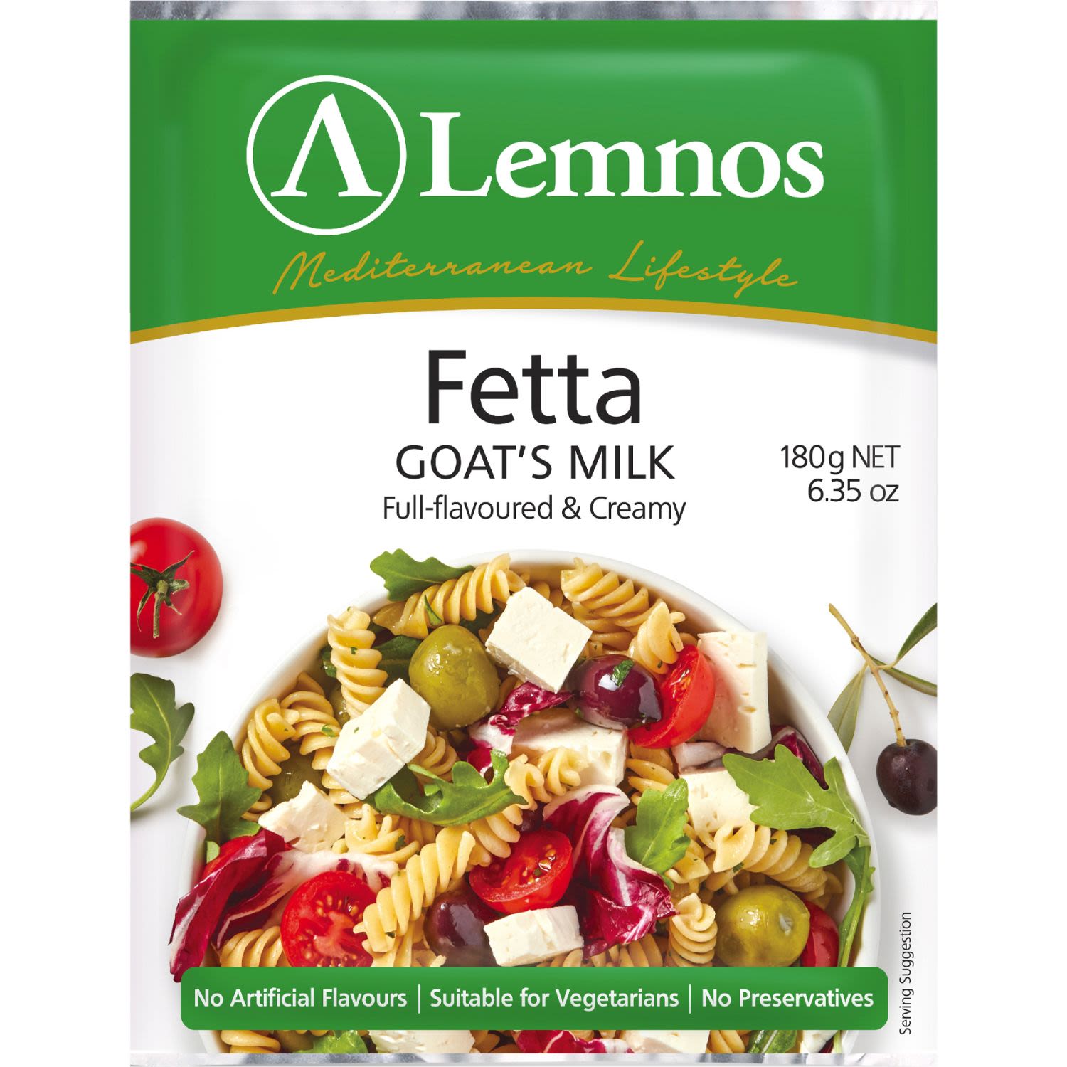 Lemnos Fetta Cheese Goat's Milk, 180 Gram