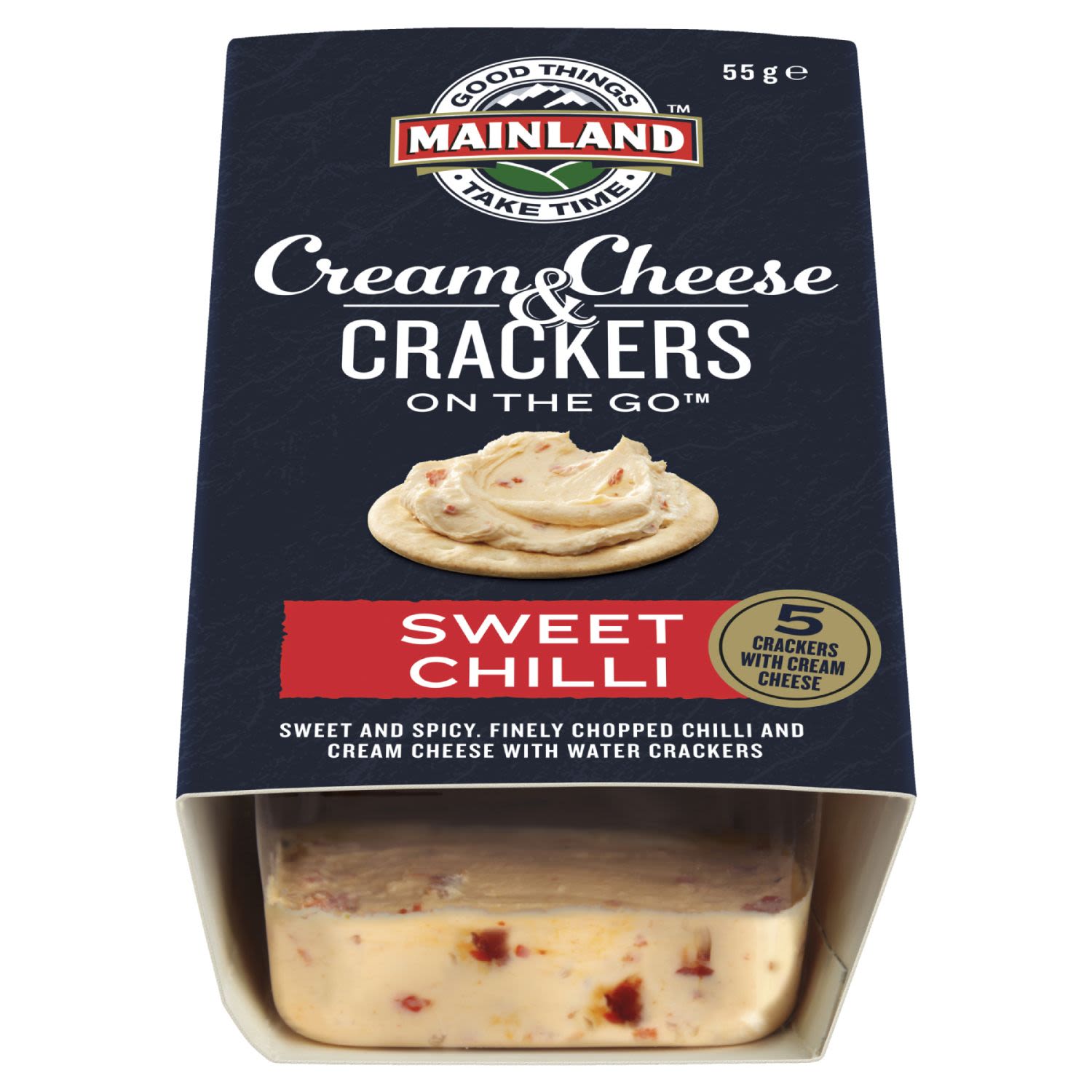 Mainland Sweet Chilli Cream Cheese with Water Crackers, 55 Gram