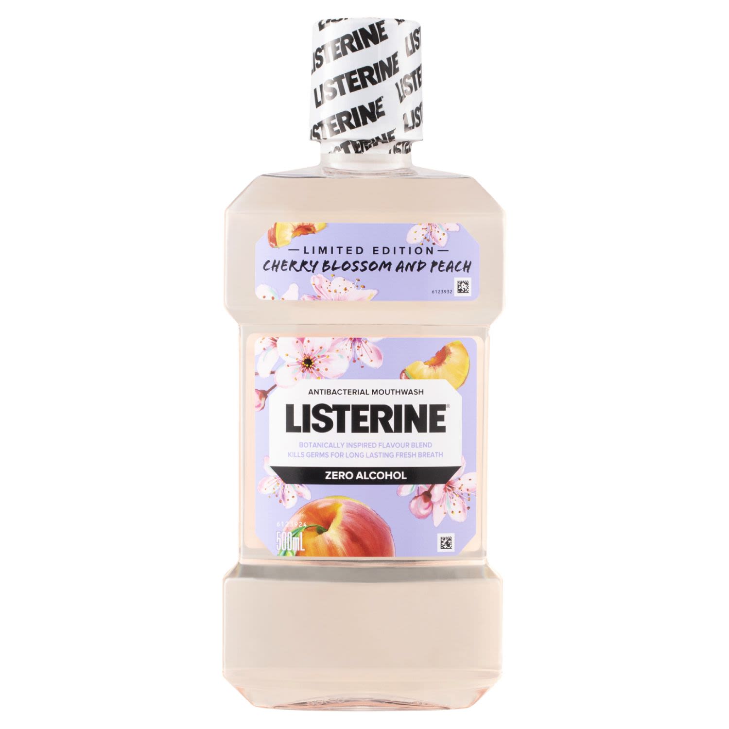 Listerine Antibacterial Mouthwash Cherry Blossom and Peach, 500 Millilitre