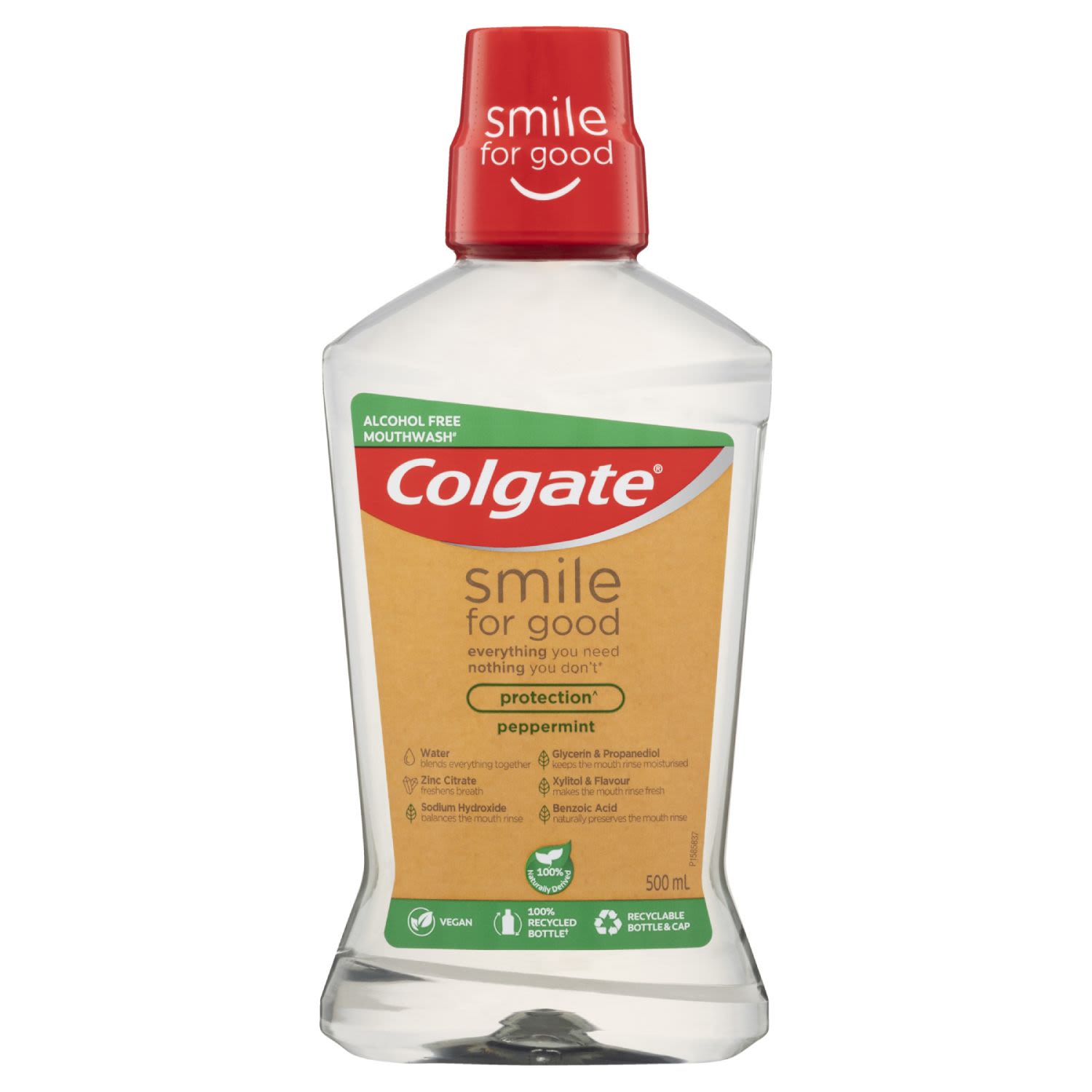Colgate Smile For Good Alcohol Free Peppermint Mouthwash, 500 Millilitre