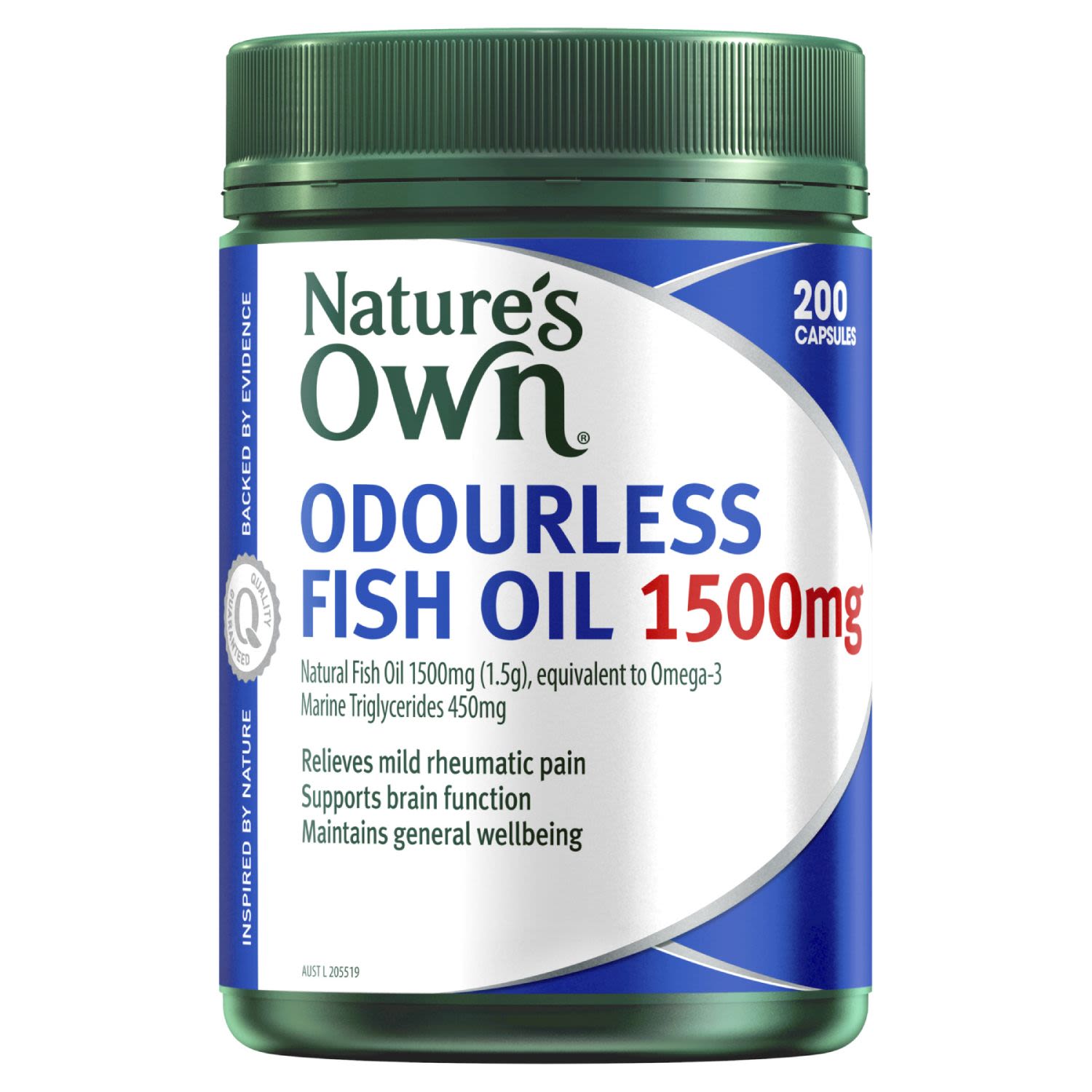Nature's Own Odourless Fish Oil 1500mg, 200 Each