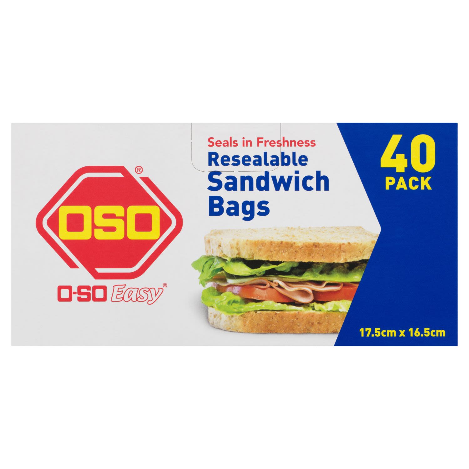 Oso Easy Resealable Sandwich Bags, 40 Each