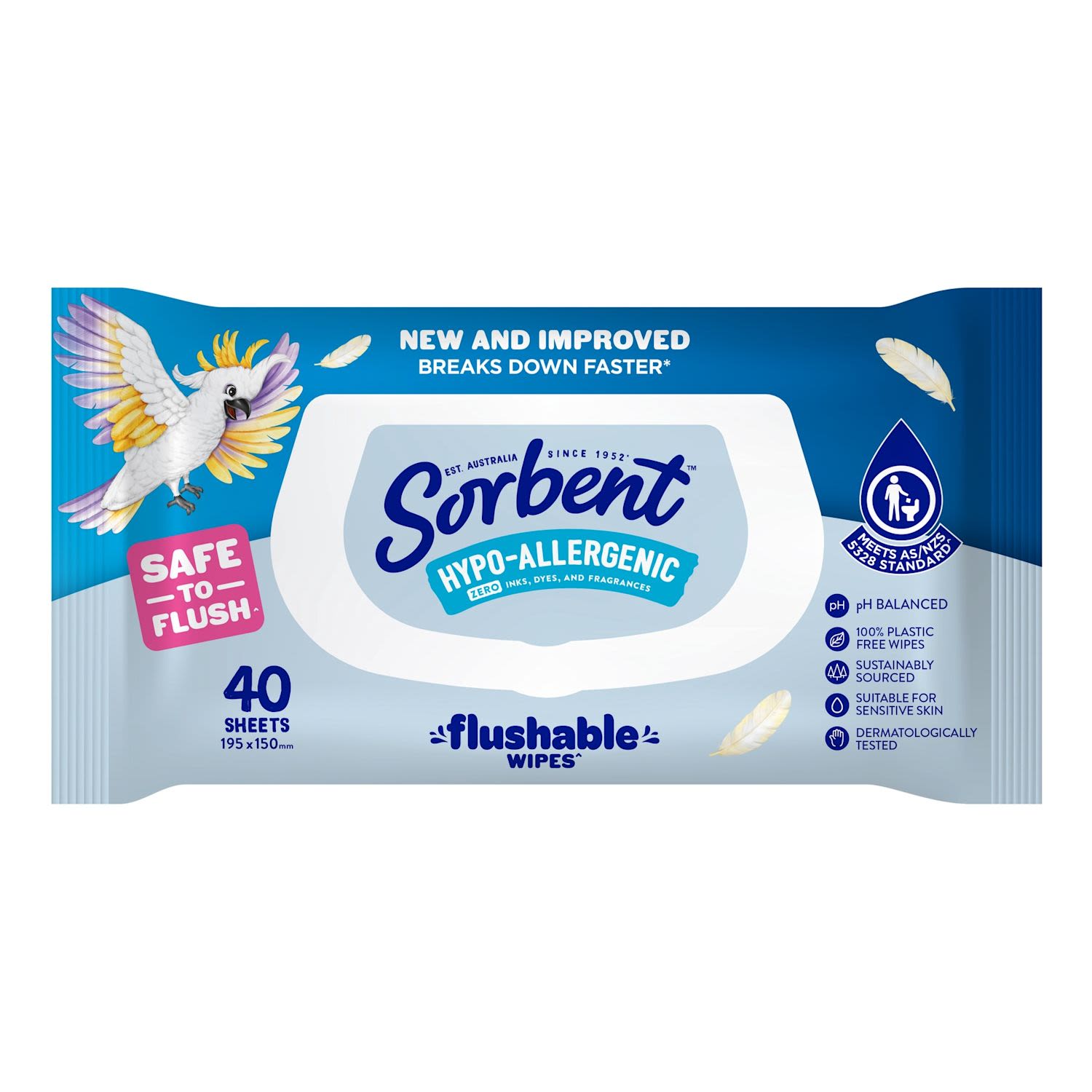Sorbent Hypo-Allergenic Flushable Wipes