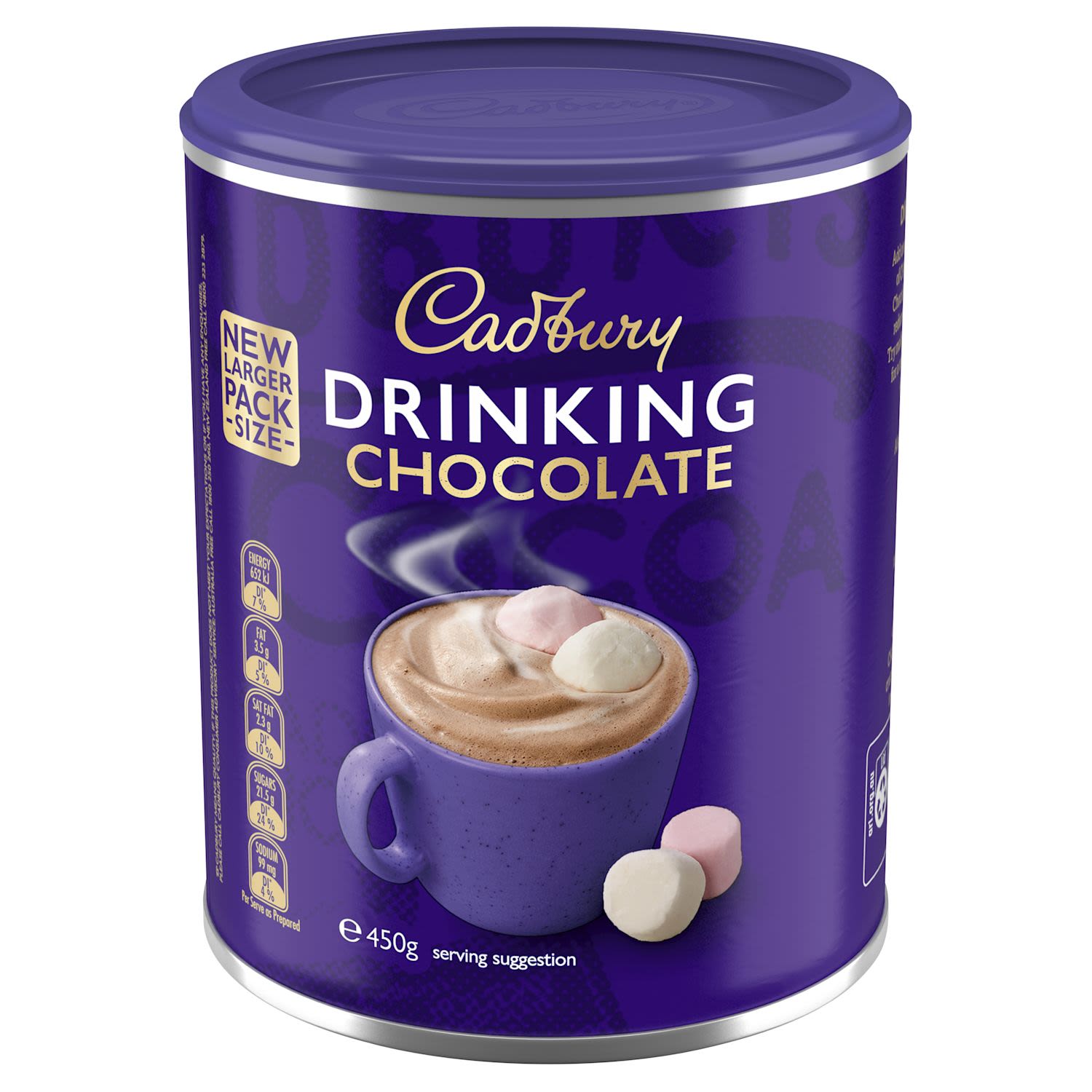 Top delicious CADBURY Drinking Chocolate with fluffy PASCALL Marshmallows<br /> <br />